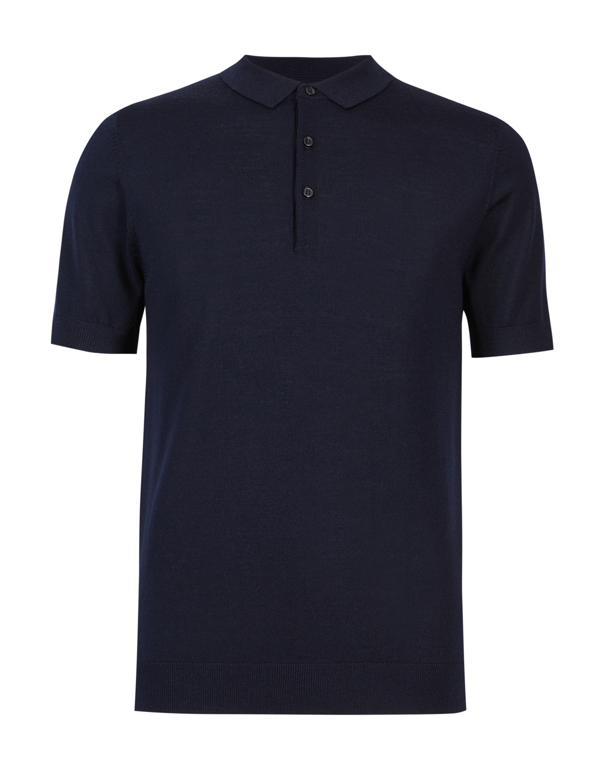 Pure Merino Wool Knitted Polo Image 2 of 5