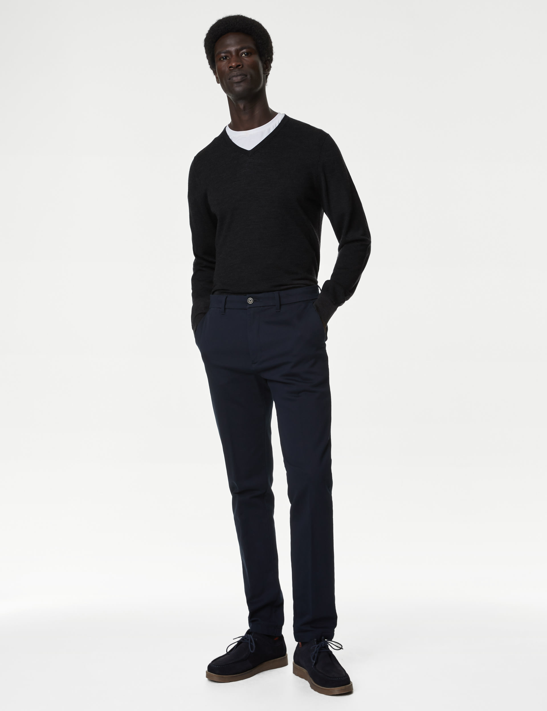 Pure Extra Fine Merino Wool V-Neck Jumper