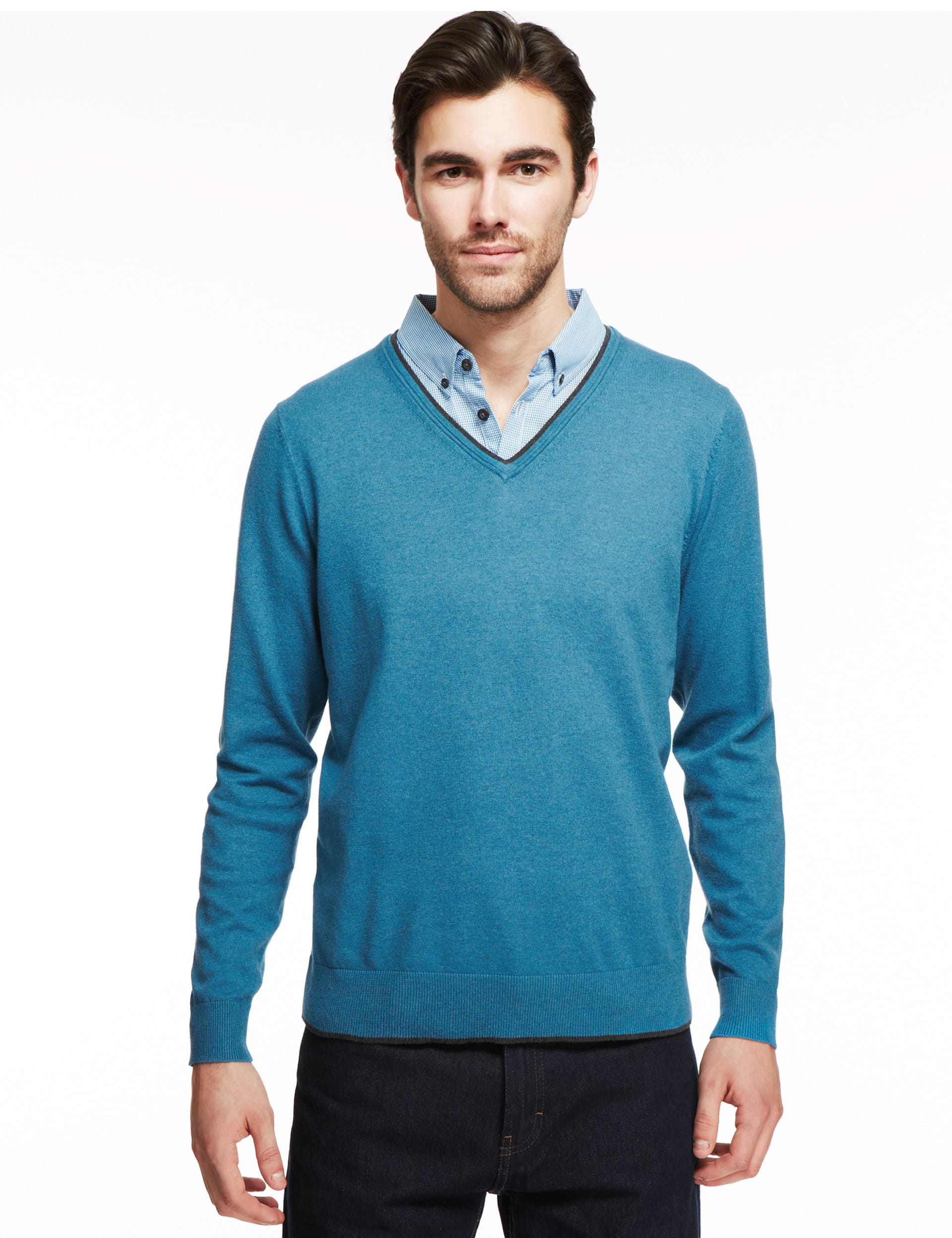 Layered jumper shirt hotsell