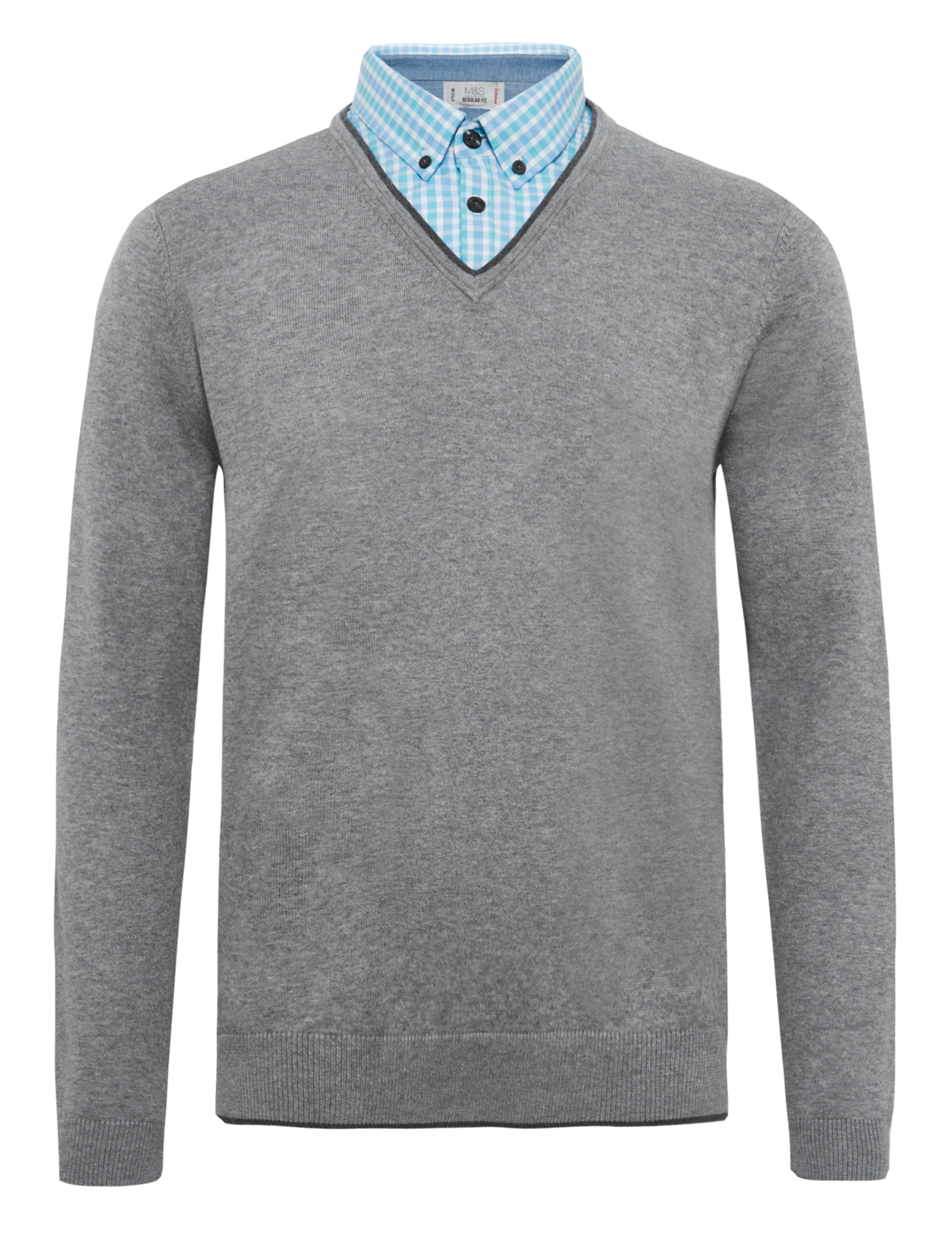 M & s mens mock shirt jumper hotsell