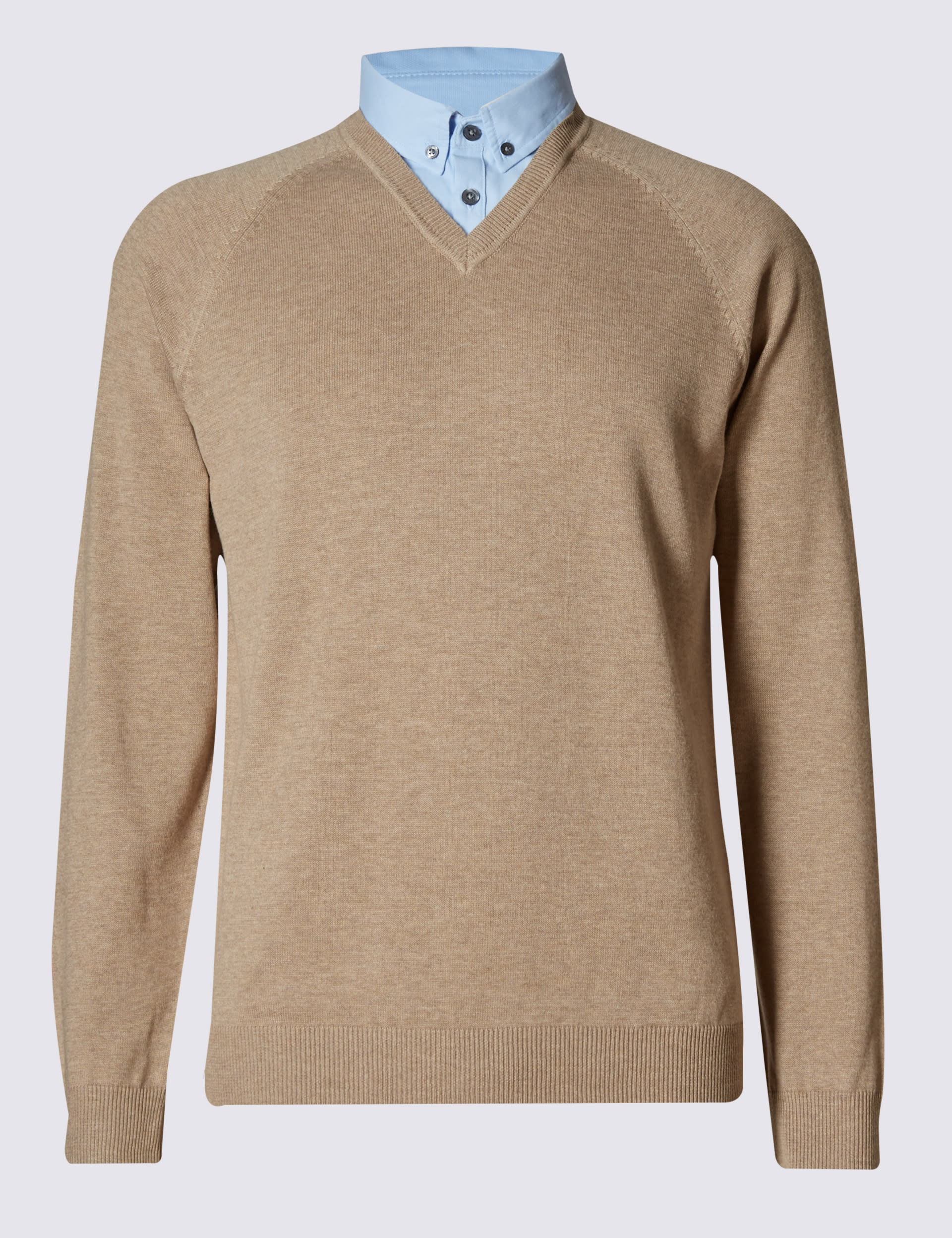 M & s mens mock shirt jumper best sale