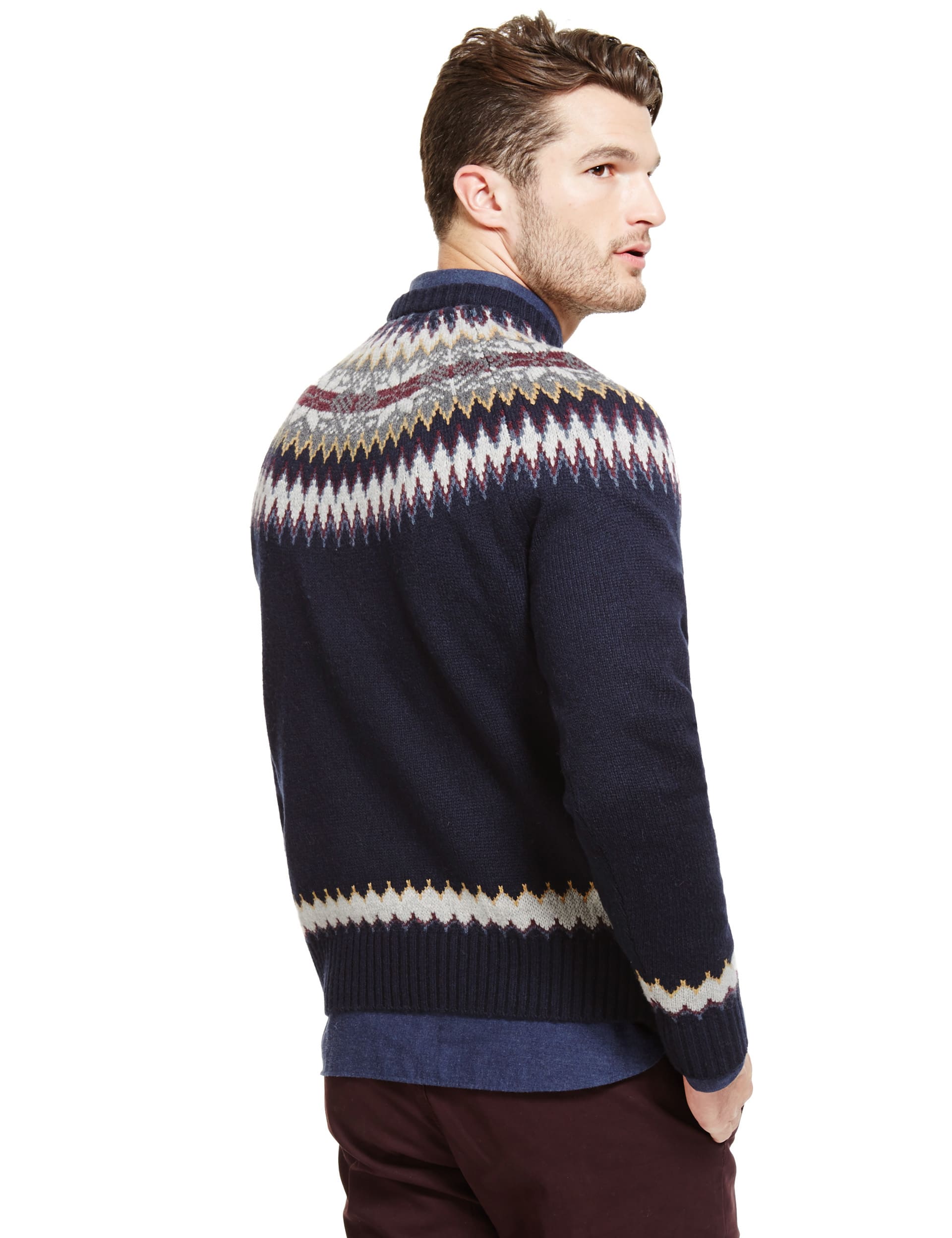 Wool Blend Fair Isle Crew Neck Jumper Image 2 of 3