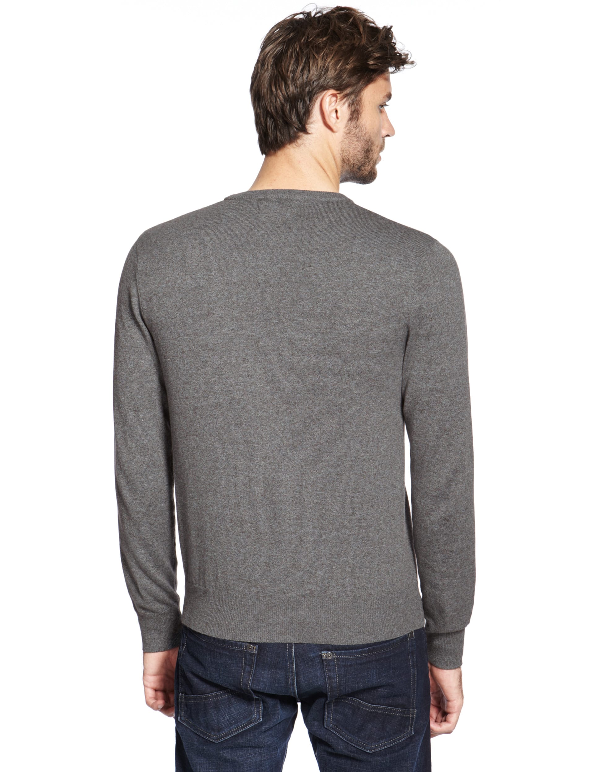 Pure Cotton Crew Neck Flecked Jumper Image 2 of 5