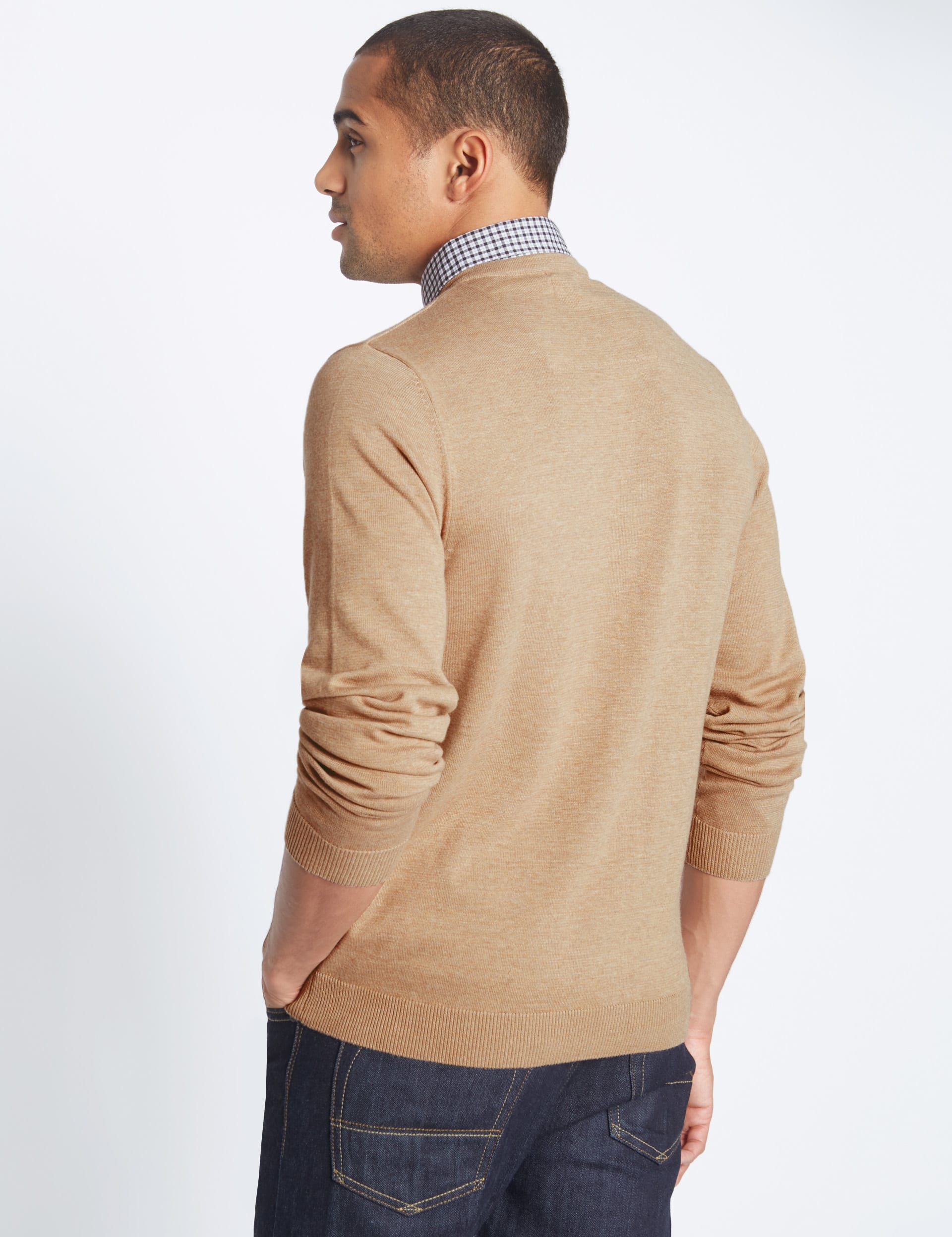 Marks and spencer mock shirt jumper men's sale