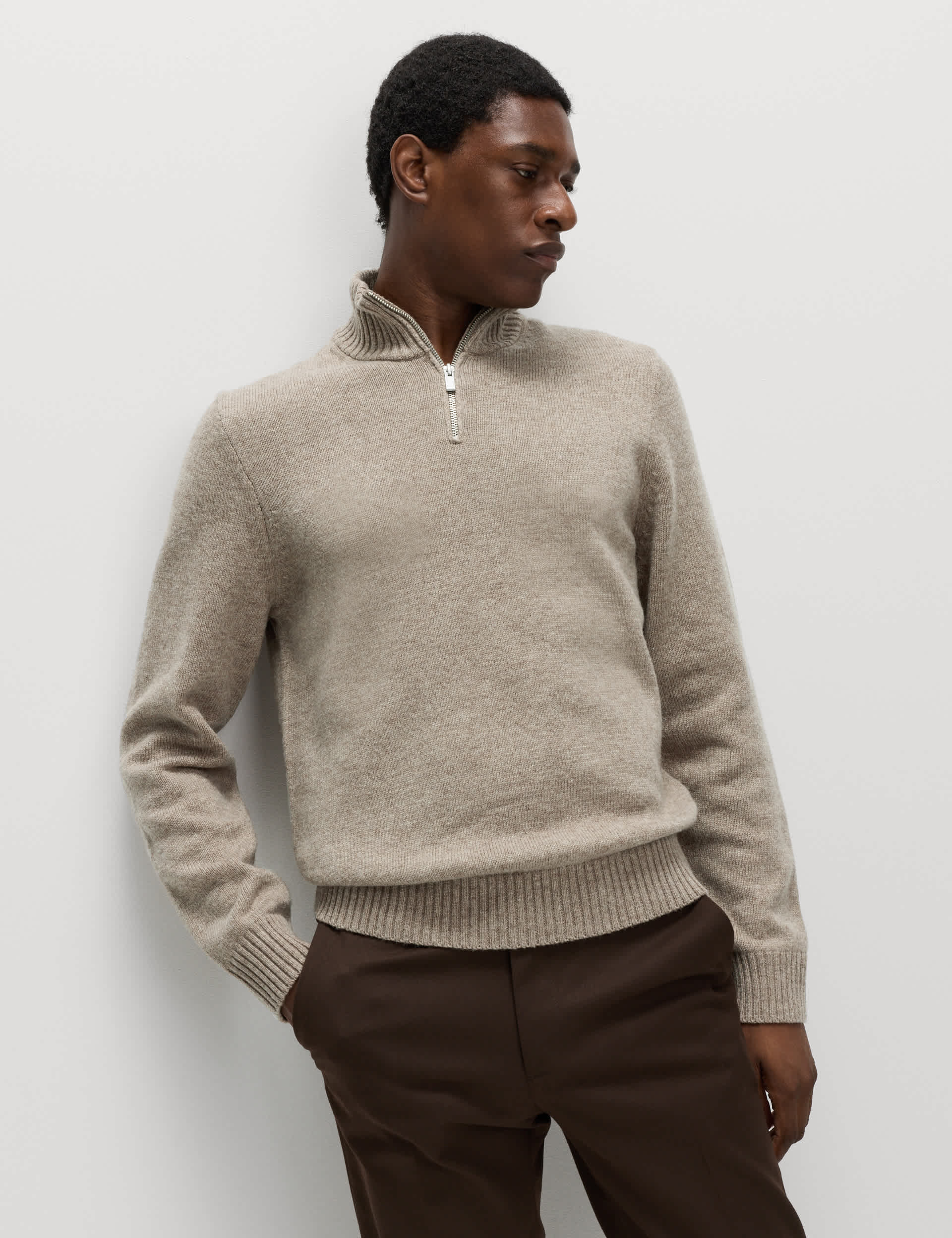 Lambswool Blend Half Zip Jumper