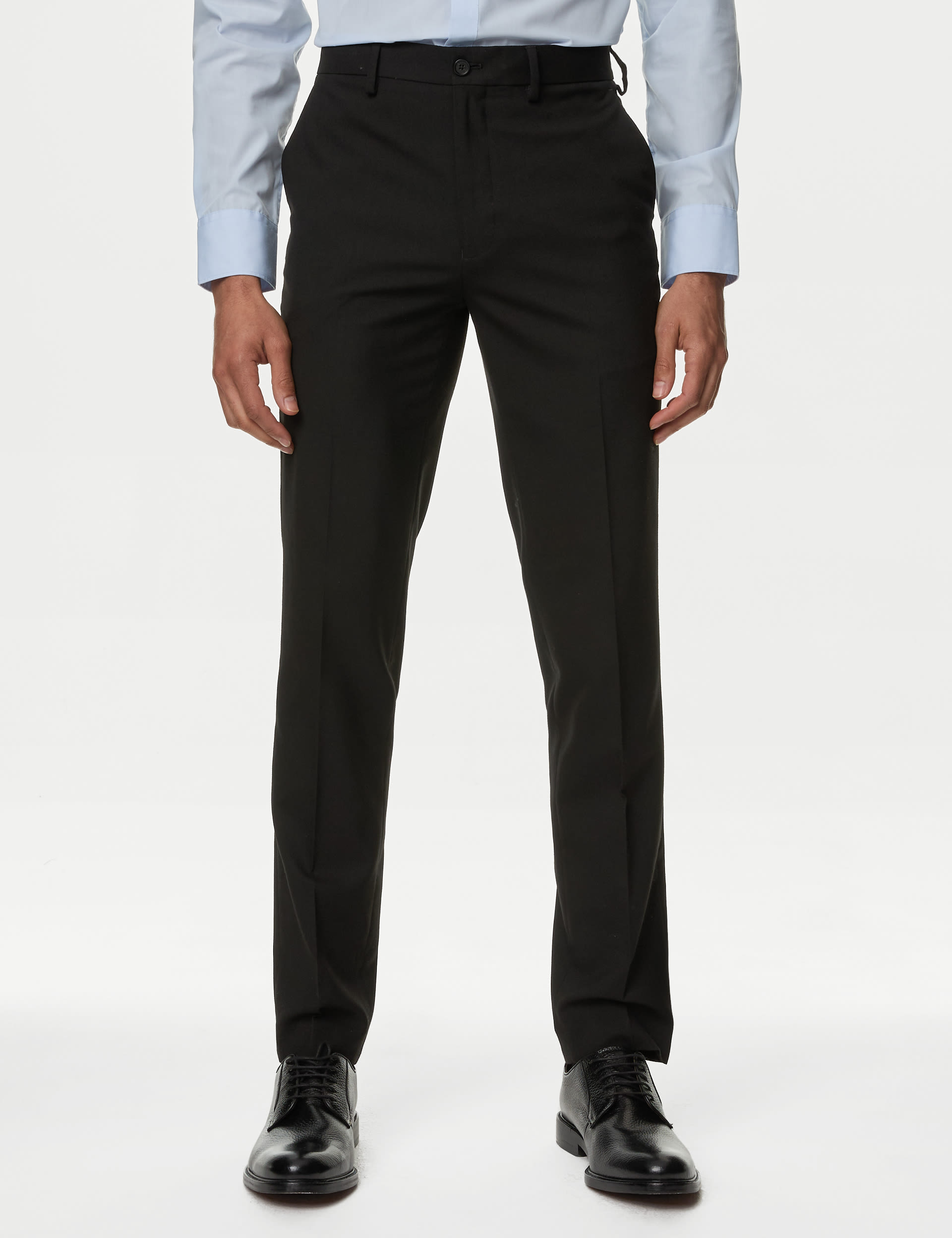 Slim Fit Flat Front Stretch Trousers