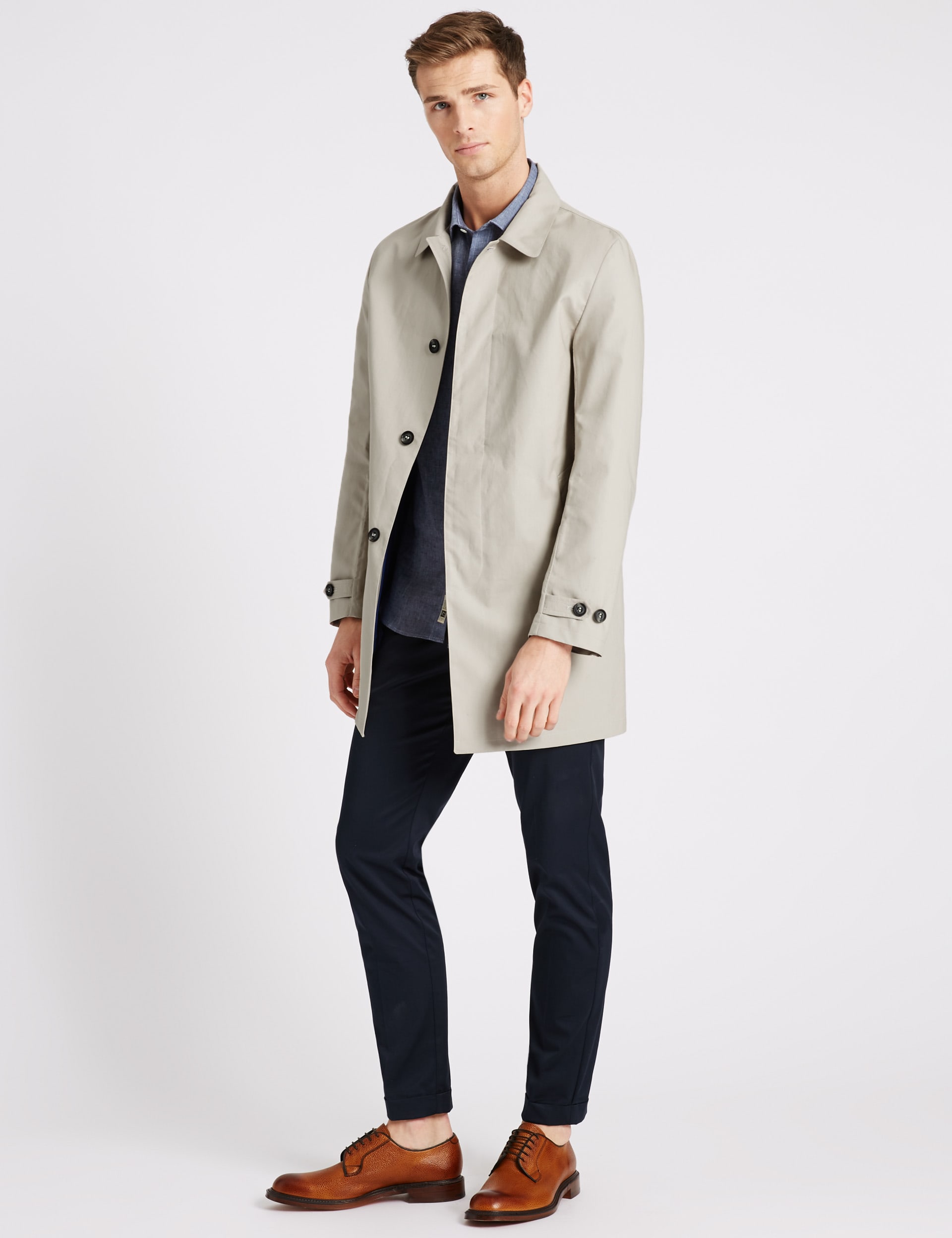 Bluff Front Italian Cotton Mac Image 2 of 8