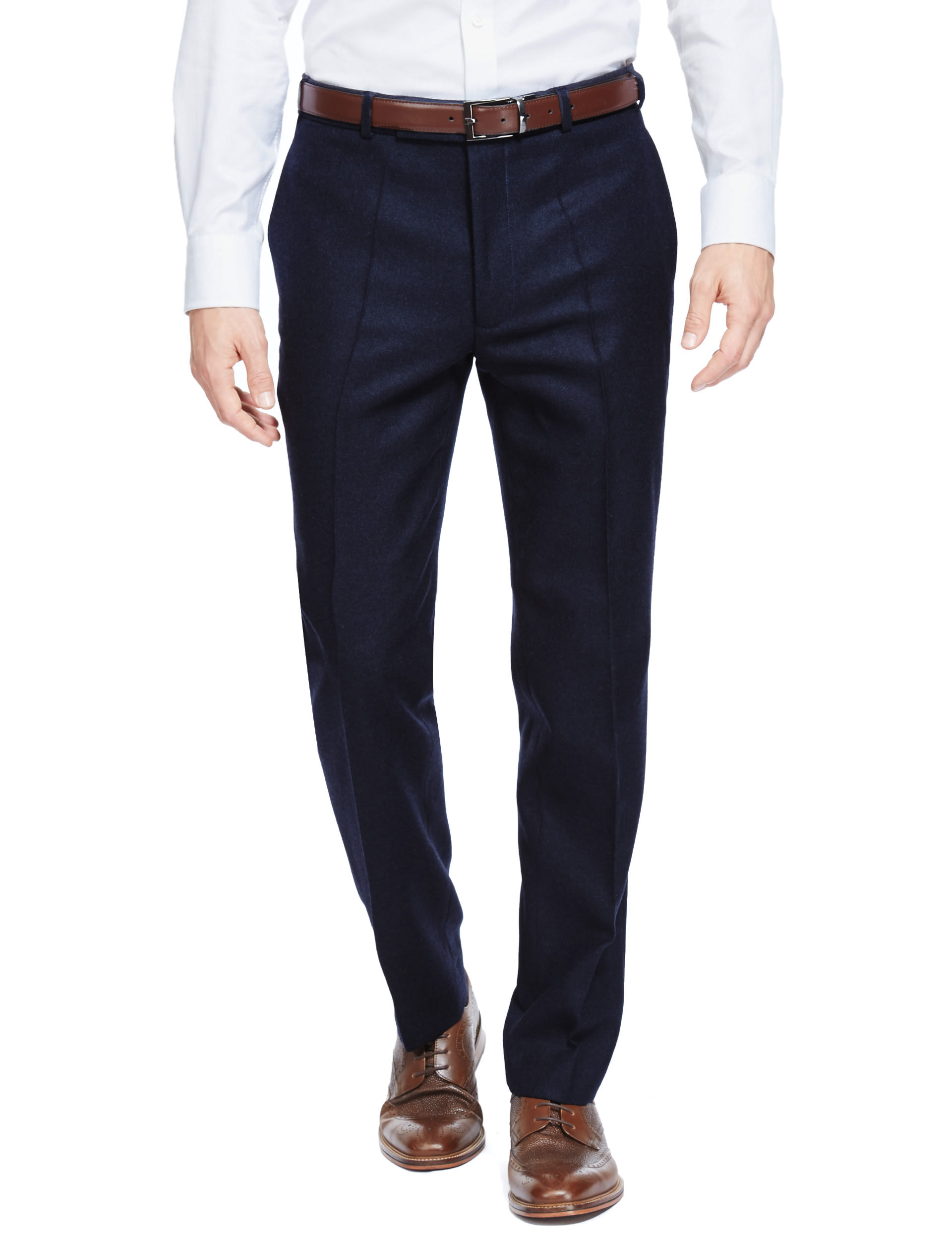 Pure Wool Flannel Trousers Image 2 of 4