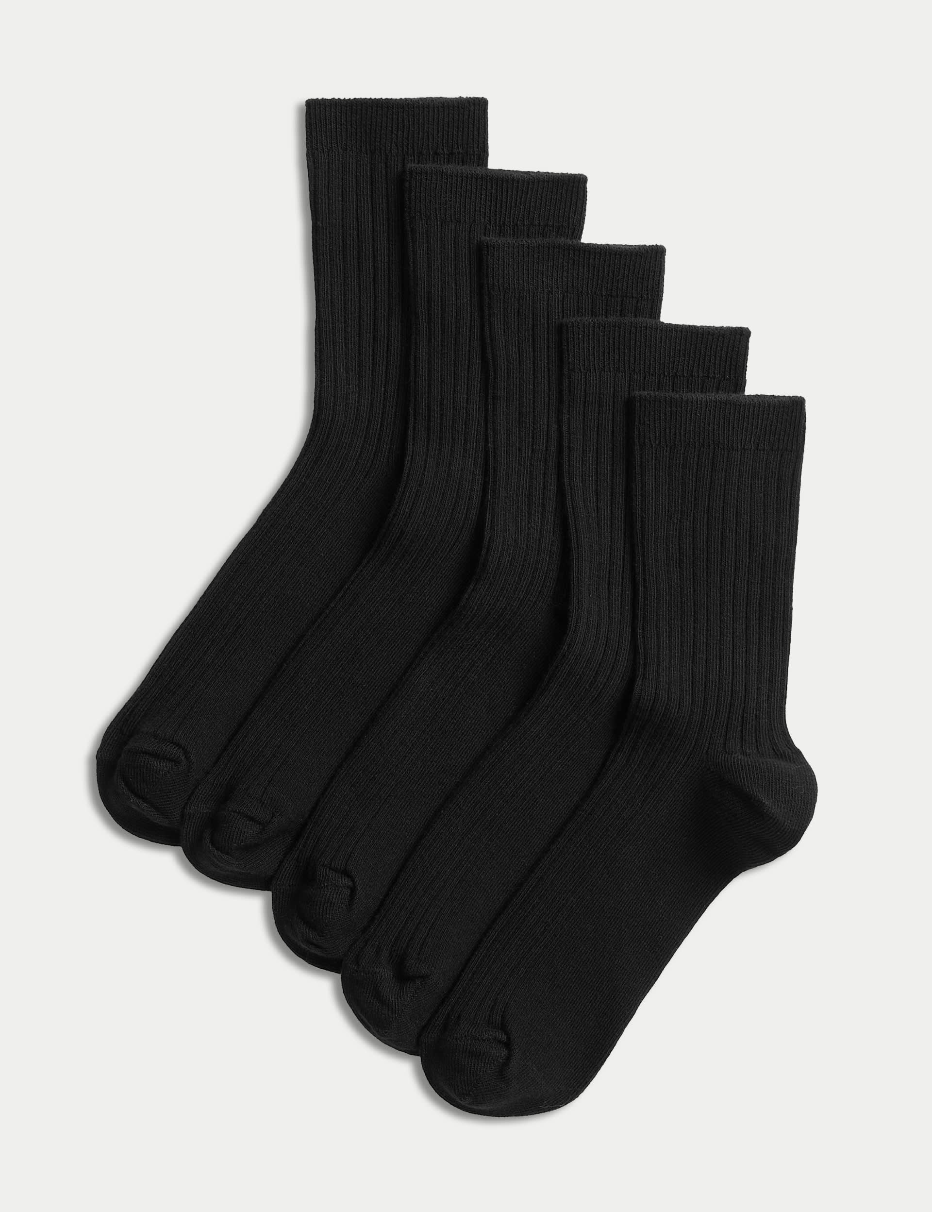 5pk of Ribbed School Socks