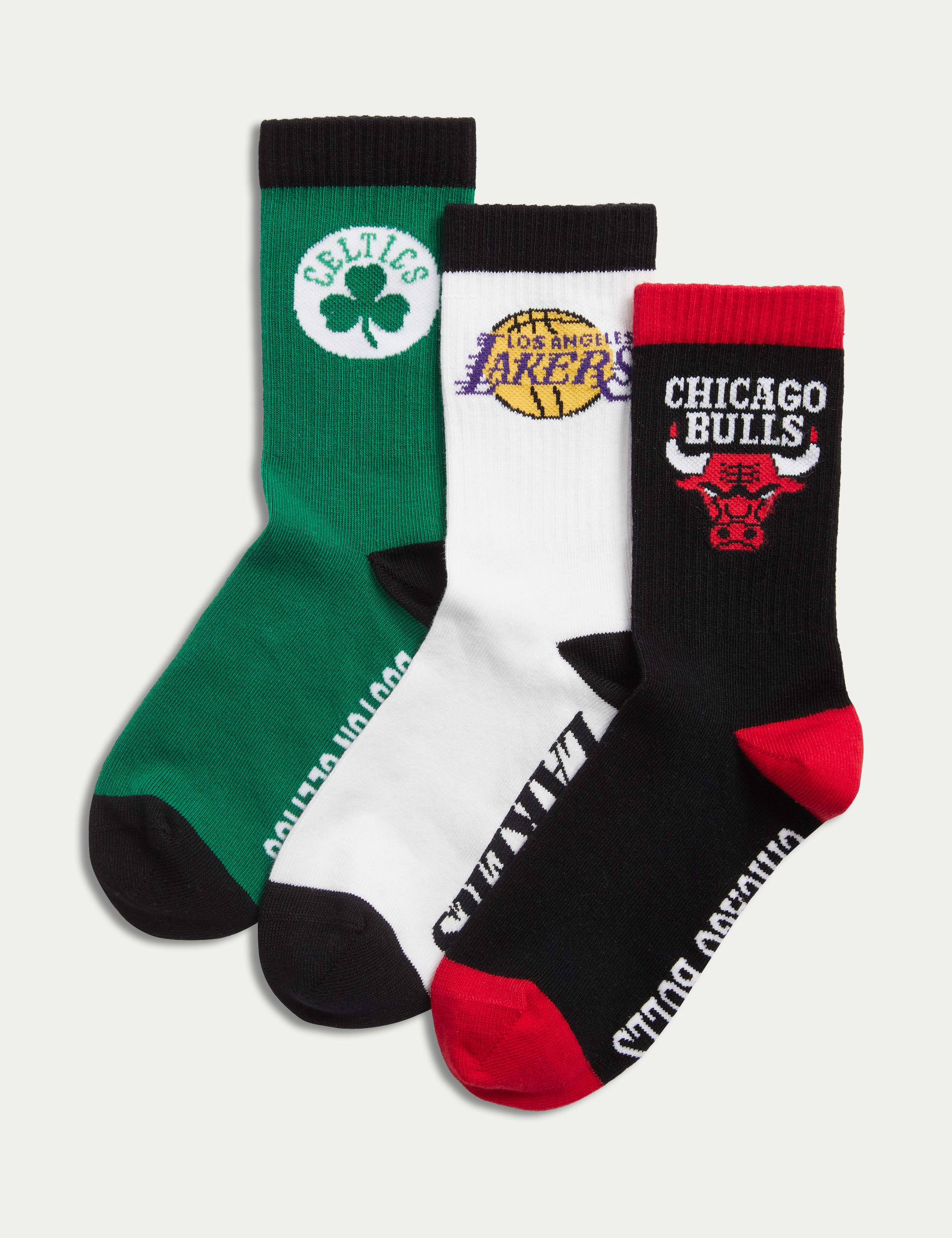 3pk NBA Cotton Rich Sport Socks (6 Small - 7 Large)