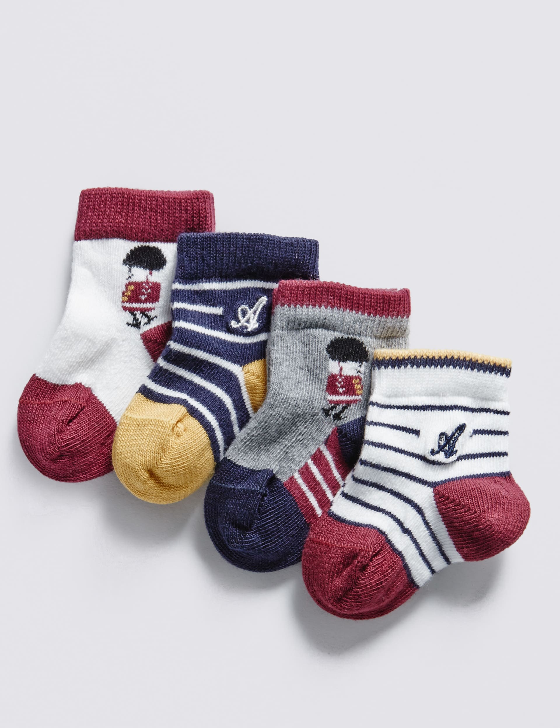4 Pairs of Cotton Rich Assorted Socks | Autograph | M&S