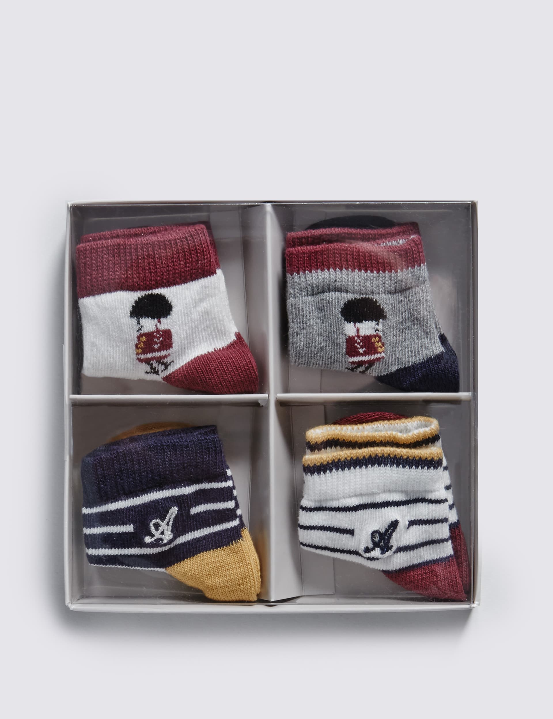 4 Pairs of Cotton Rich Assorted Socks | Autograph | M&S