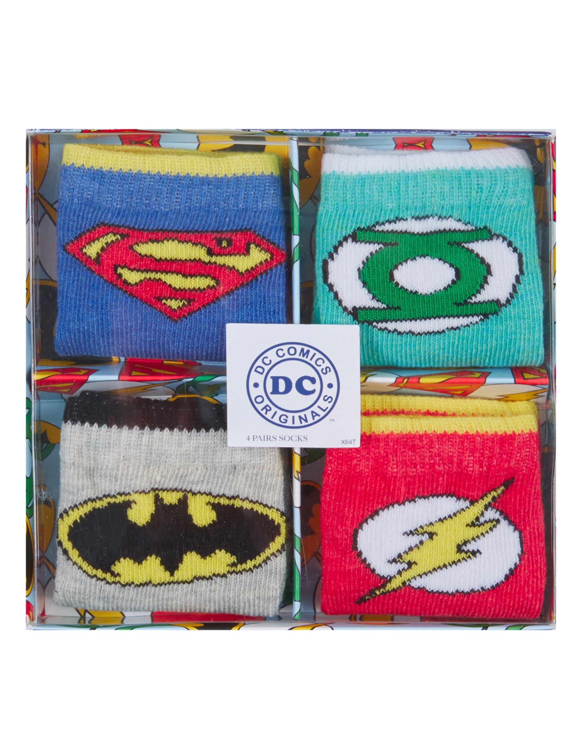4 Pairs of Cotton Rich Stay Soft Superhero Socks Image 1 of 2