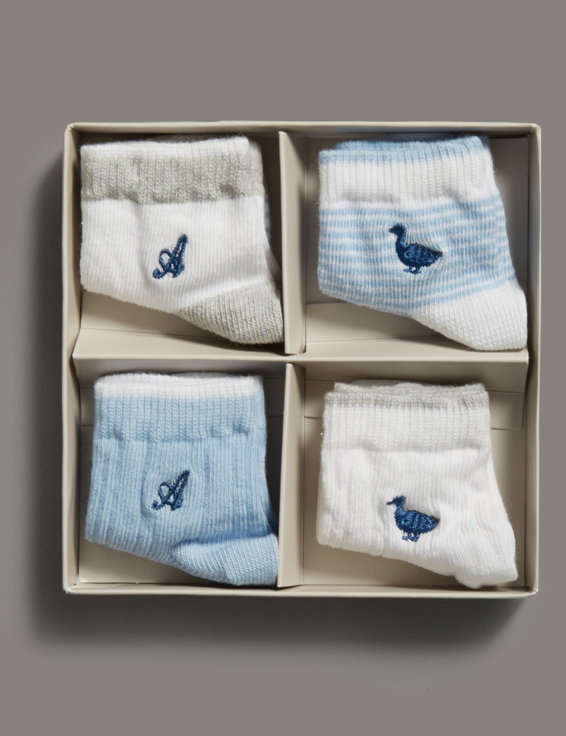 4 Pairs of Cotton Rich Stay Soft Assorted Socks | Autograph | M&S