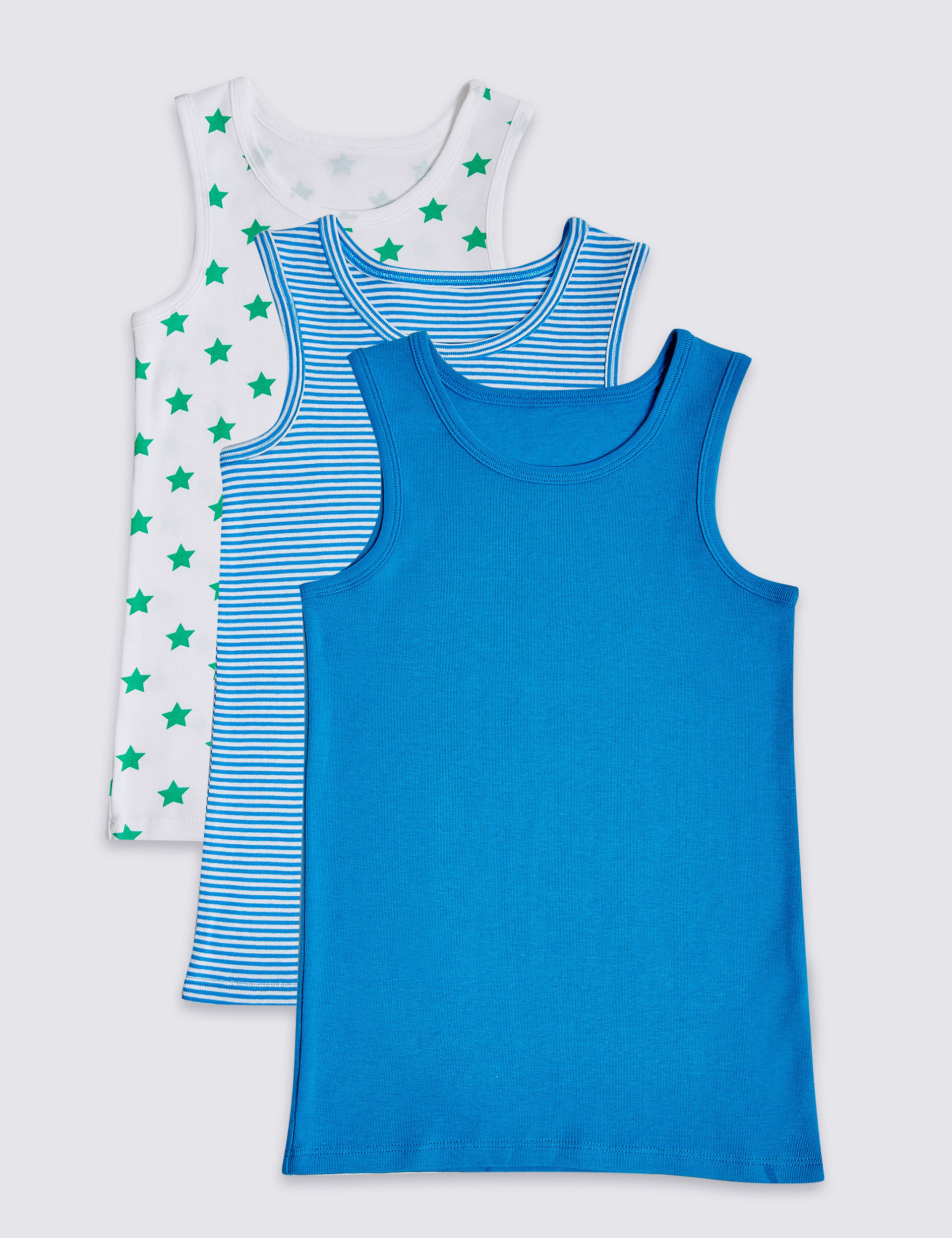 Baby Sleeveless Cotton Vest Set (Pack of 3) main image 1