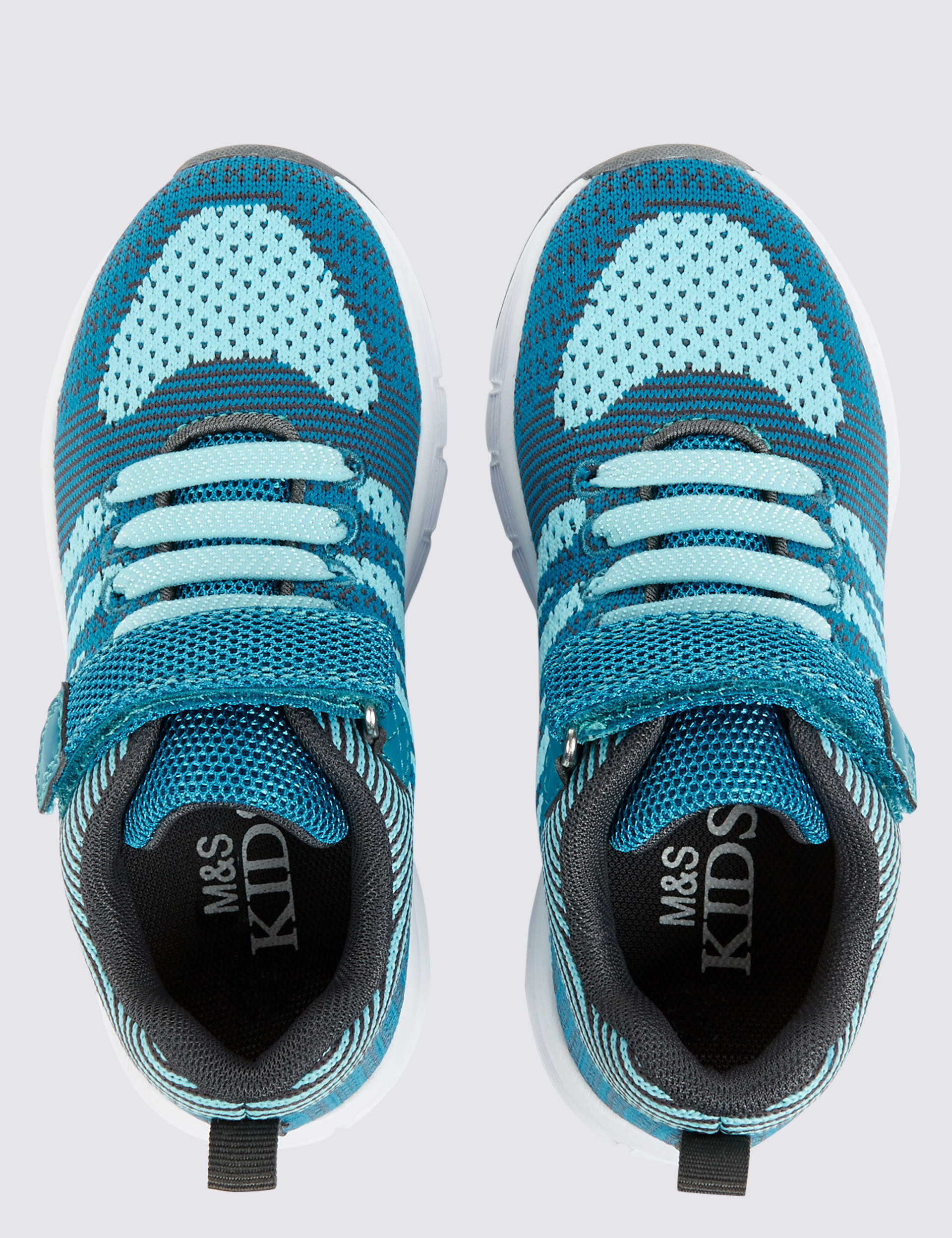 Kids' Riptape Knitted Sports Trainers Image 2 of 6