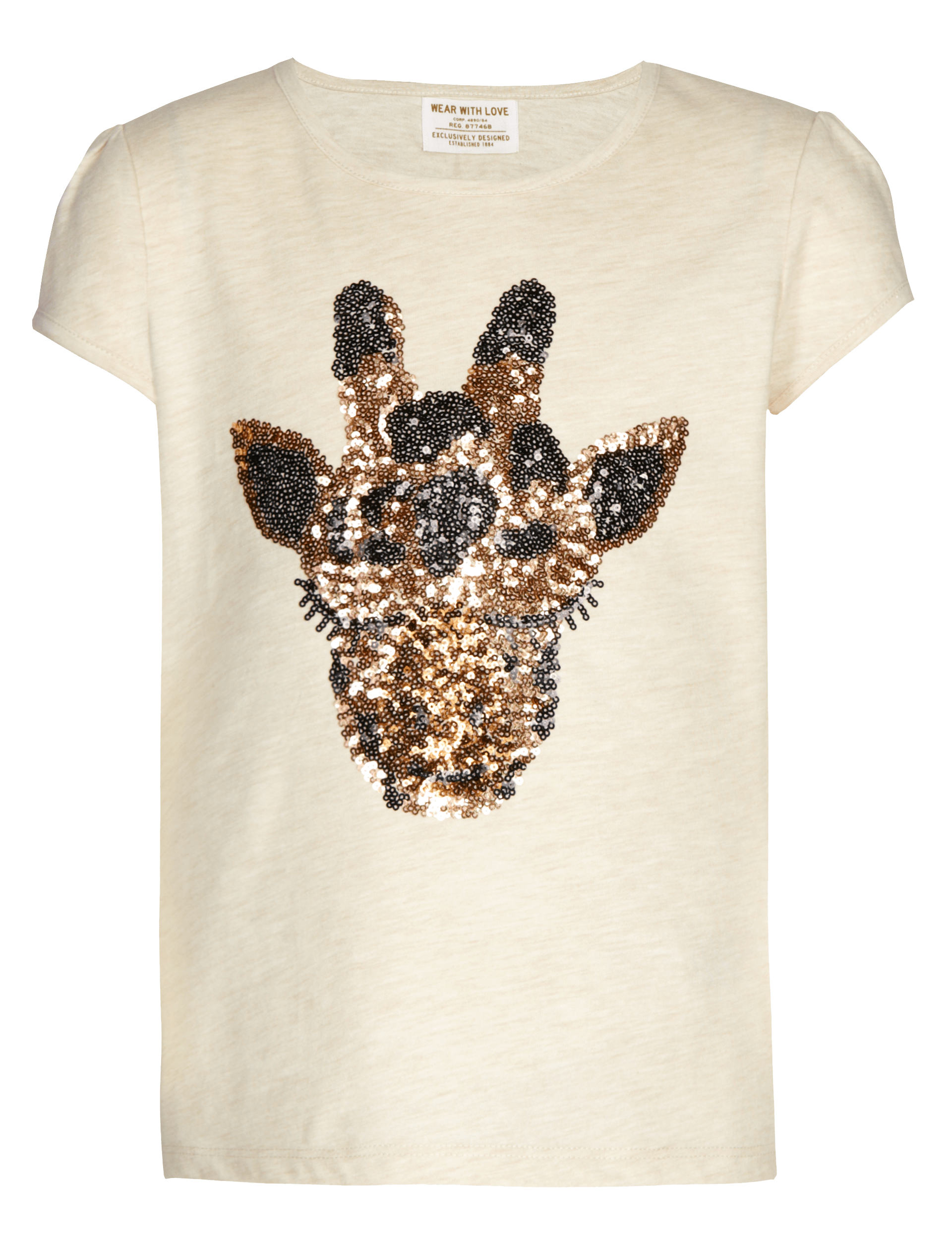 Sequin Embellished Giraffe Girls T-Shirt (5-14 Years) Image 2 of 3