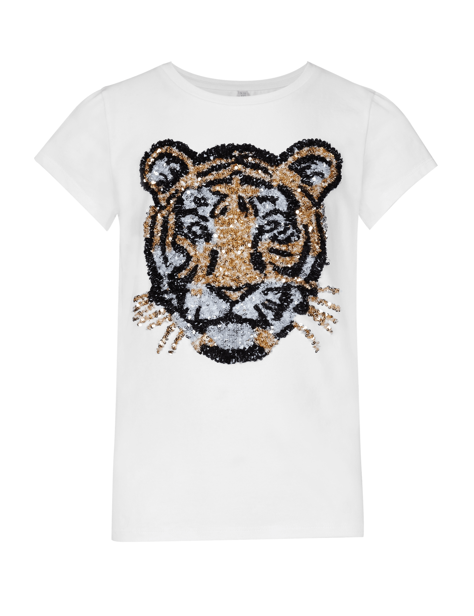 Cotton Rich Tiger Face Print Girls T-Shirt (5-14 Years) Image 2 of 3