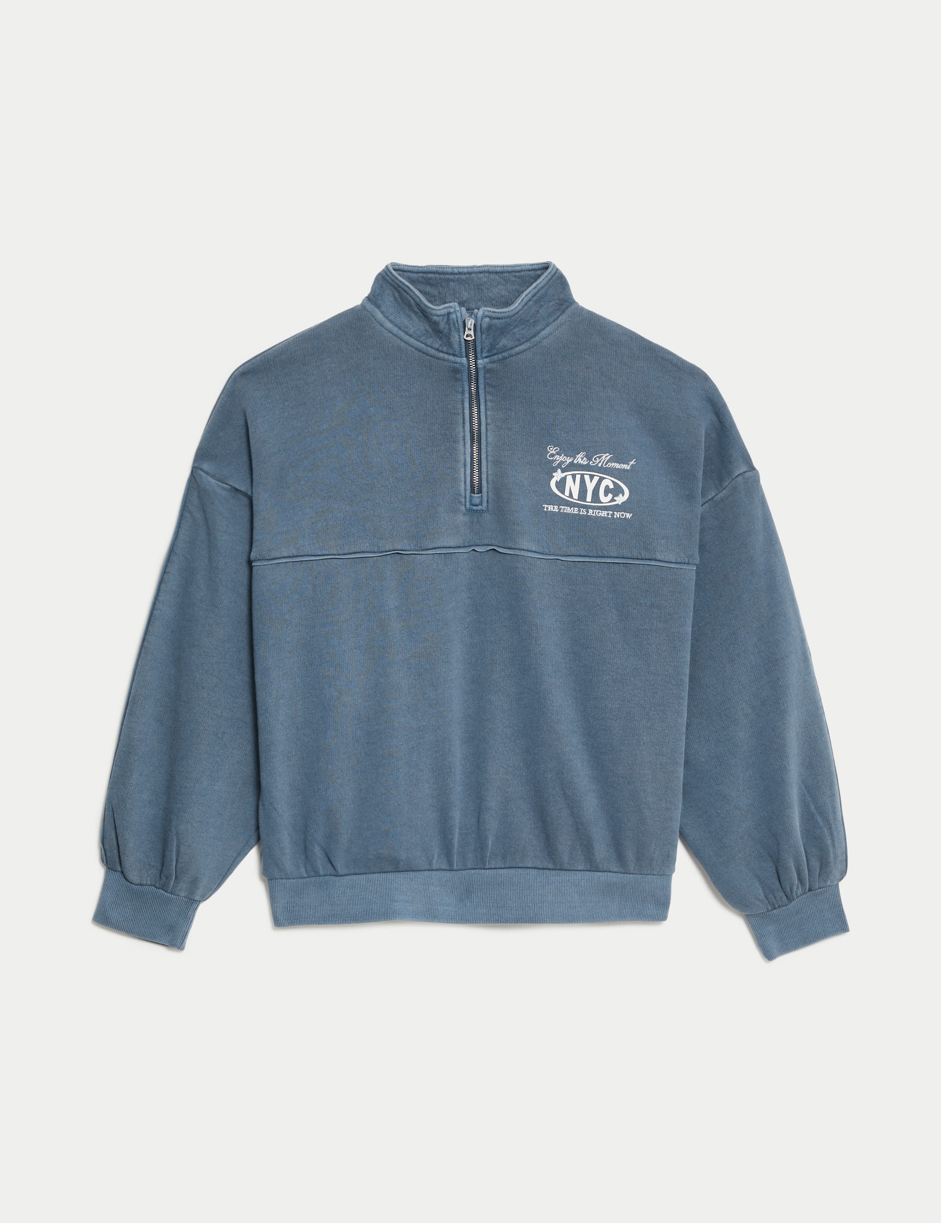 Cotton Rich Graphic Half Zip Sweatshirt (6-16 Yrs)