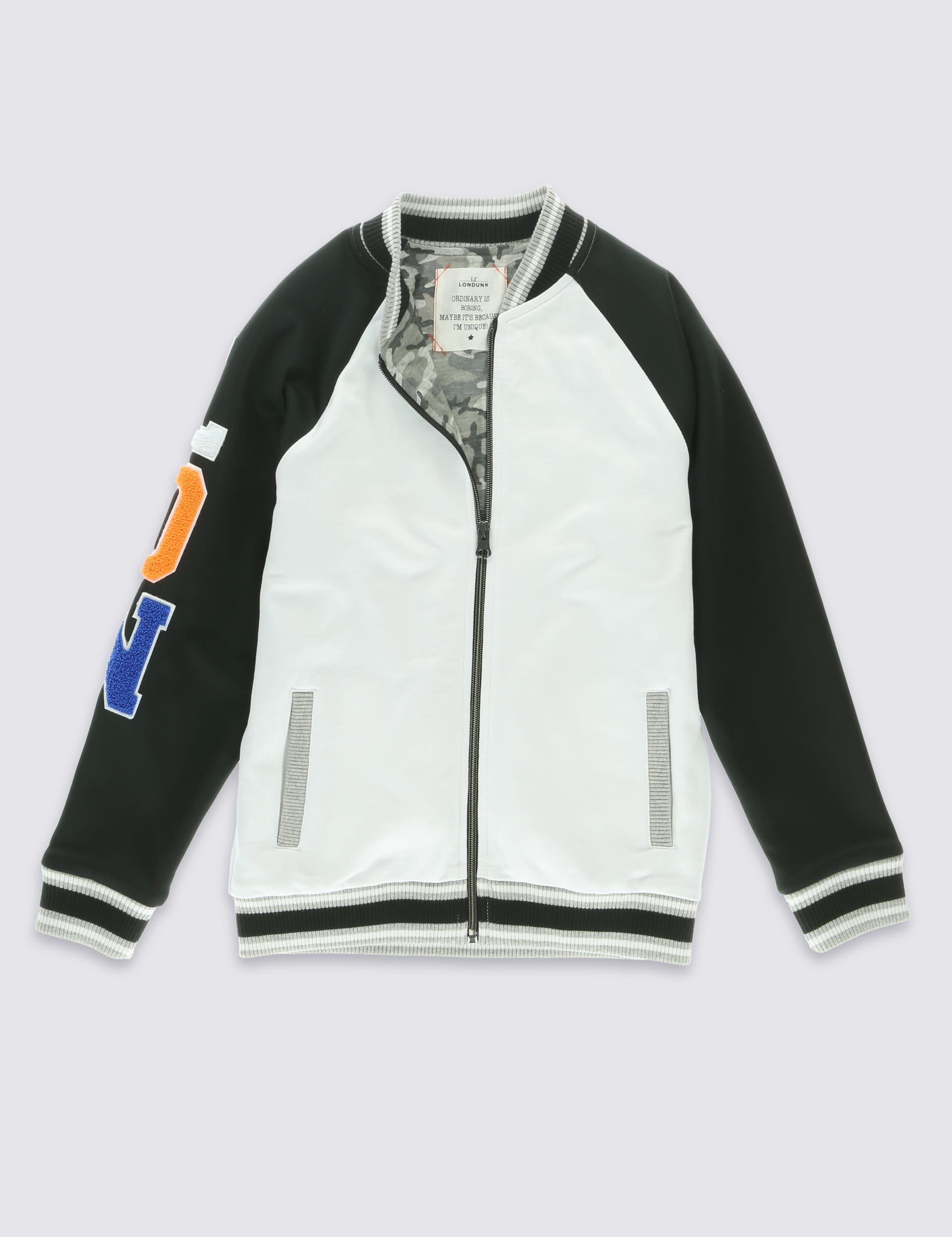 Pure Cotton Unisex Bomber Sweatshirt (5-16 Years) Image 2 of 10