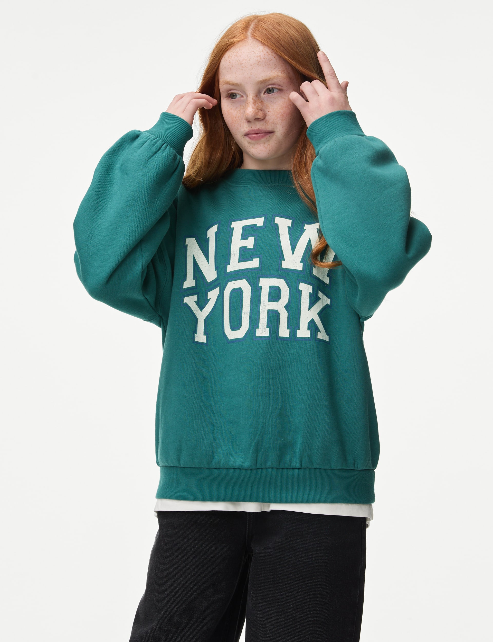 Girls green jumper best sale