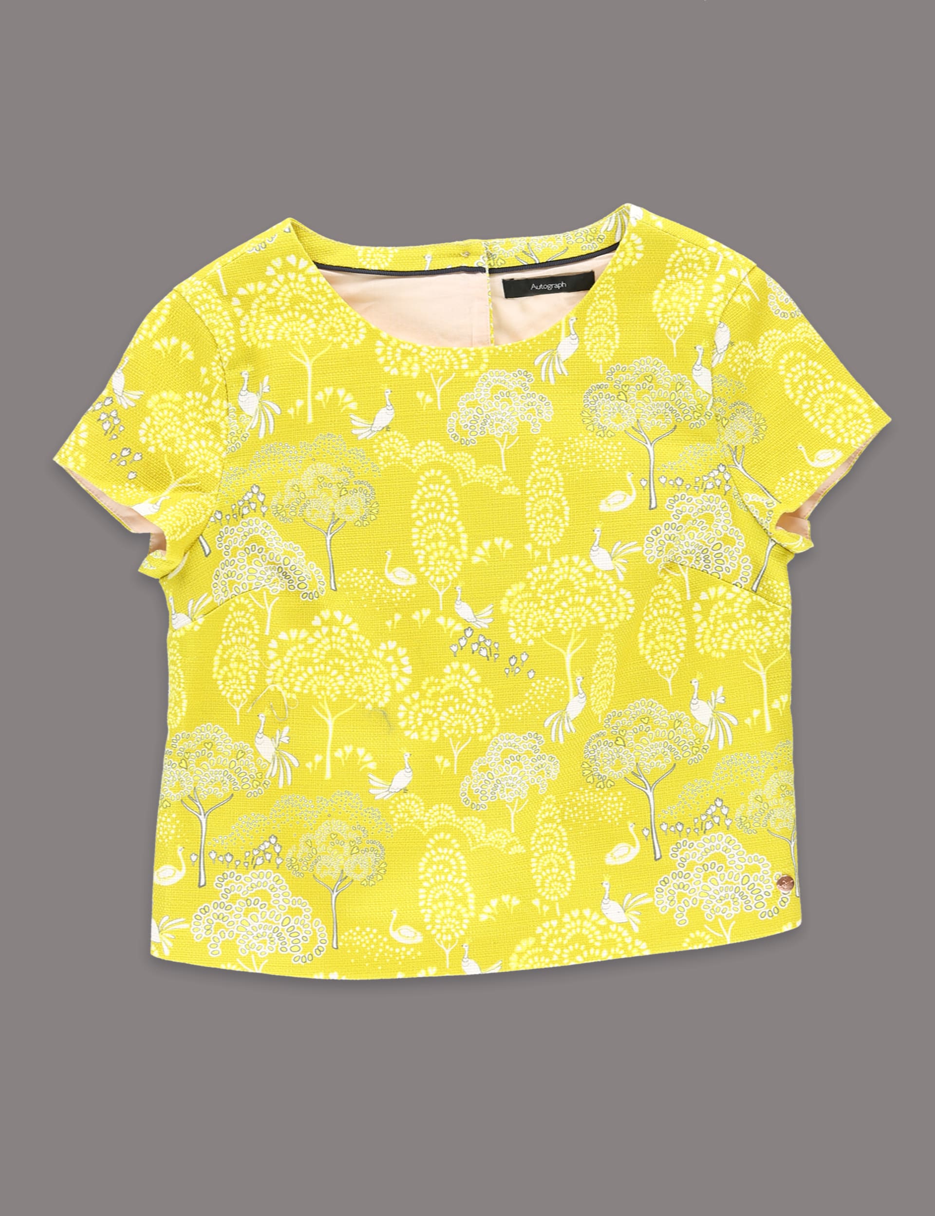 Louise Wilkinson Cotton Rich Tree & Peacock Print Top (5-14 Years) Image 2 of 4