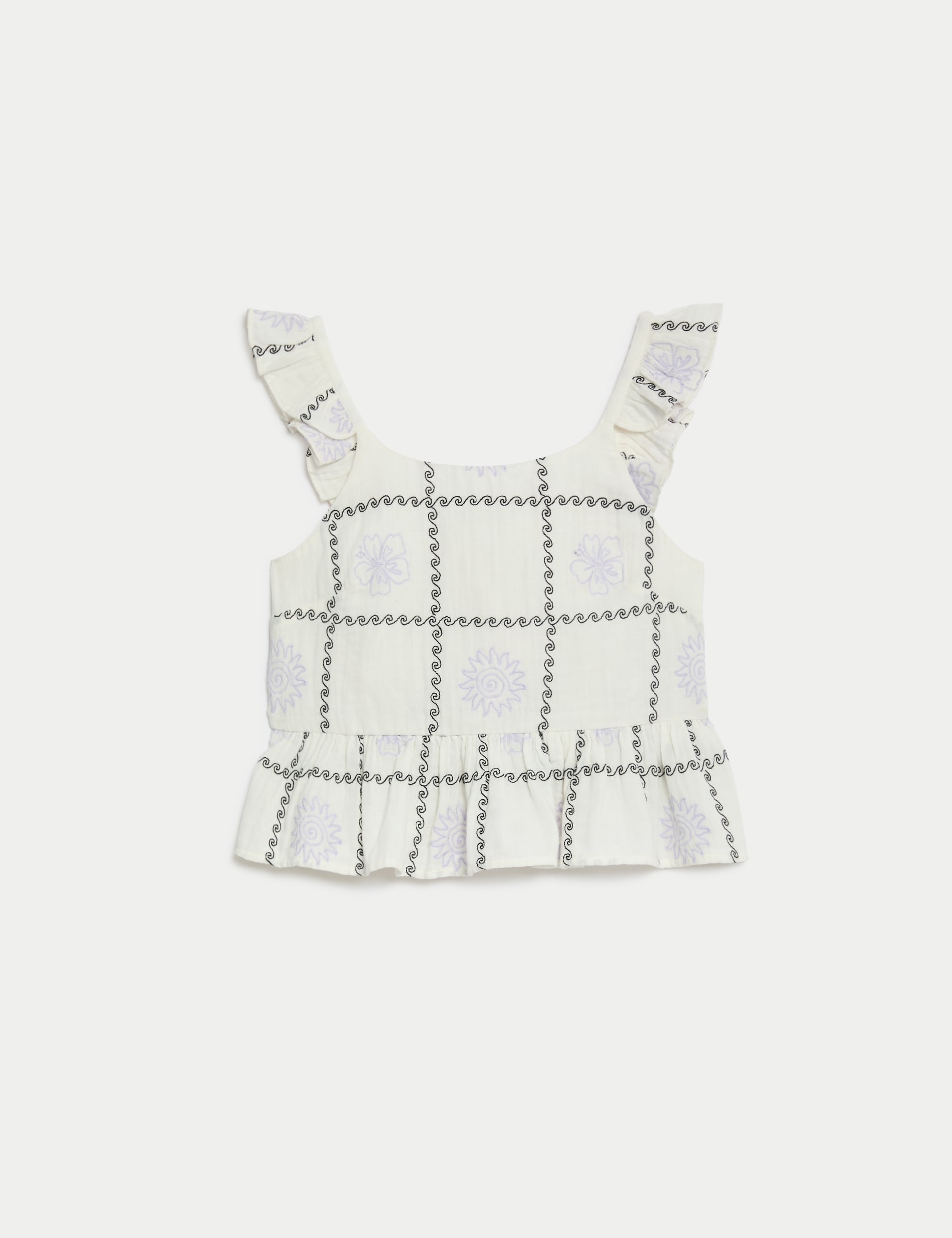 Pure Cotton Embroidered Top (6-16 Yrs)