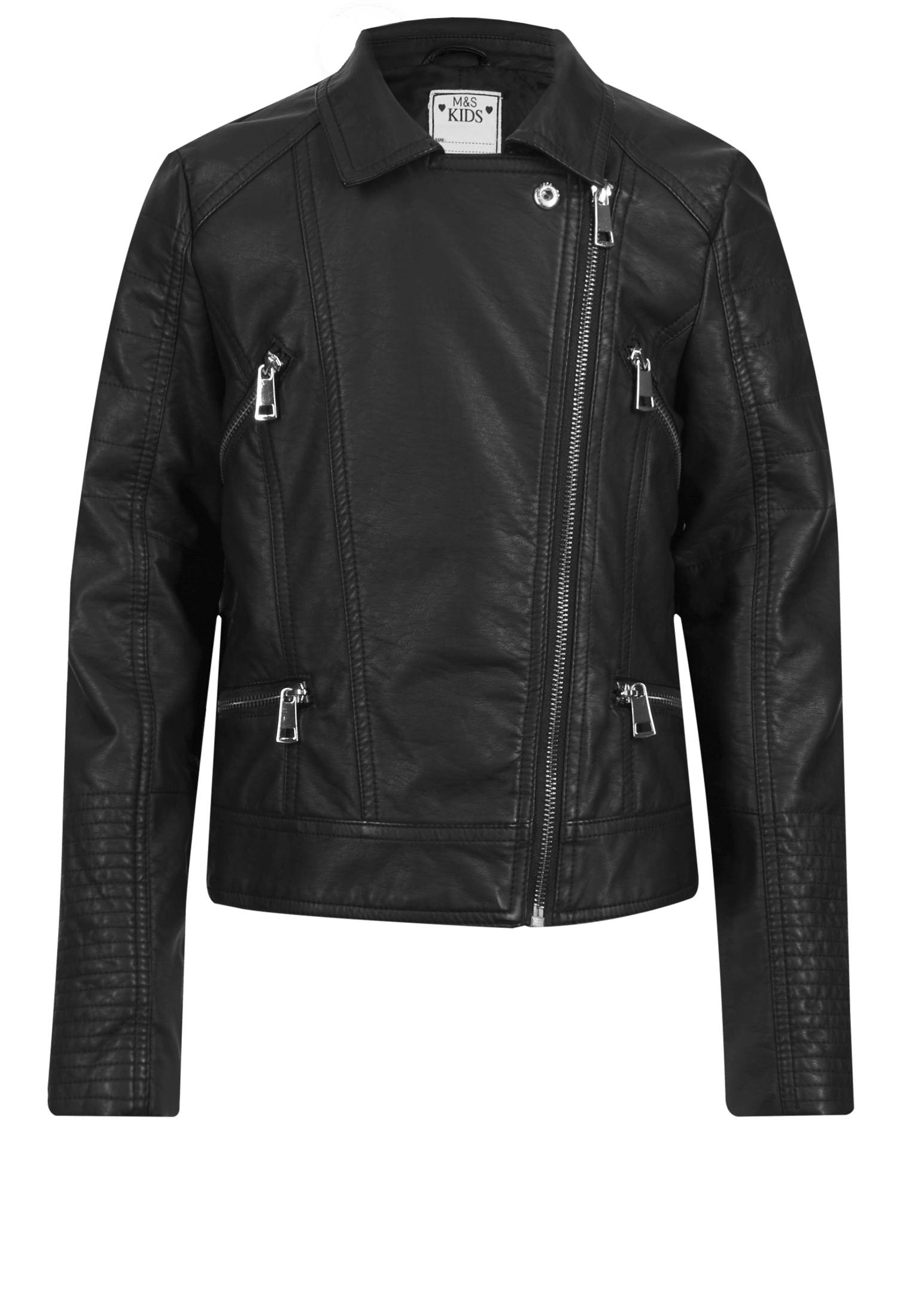 Faux Leather Biker Jacket with Stormwear™ (5-14 Years) Image 2 of 4