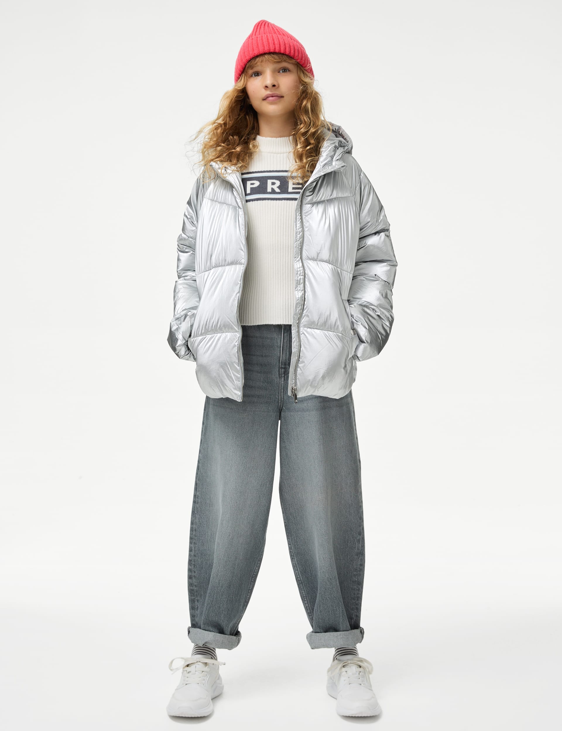 Metallic Hooded Padded Coat (6-16 Yrs) | M&S Collection | M&S 