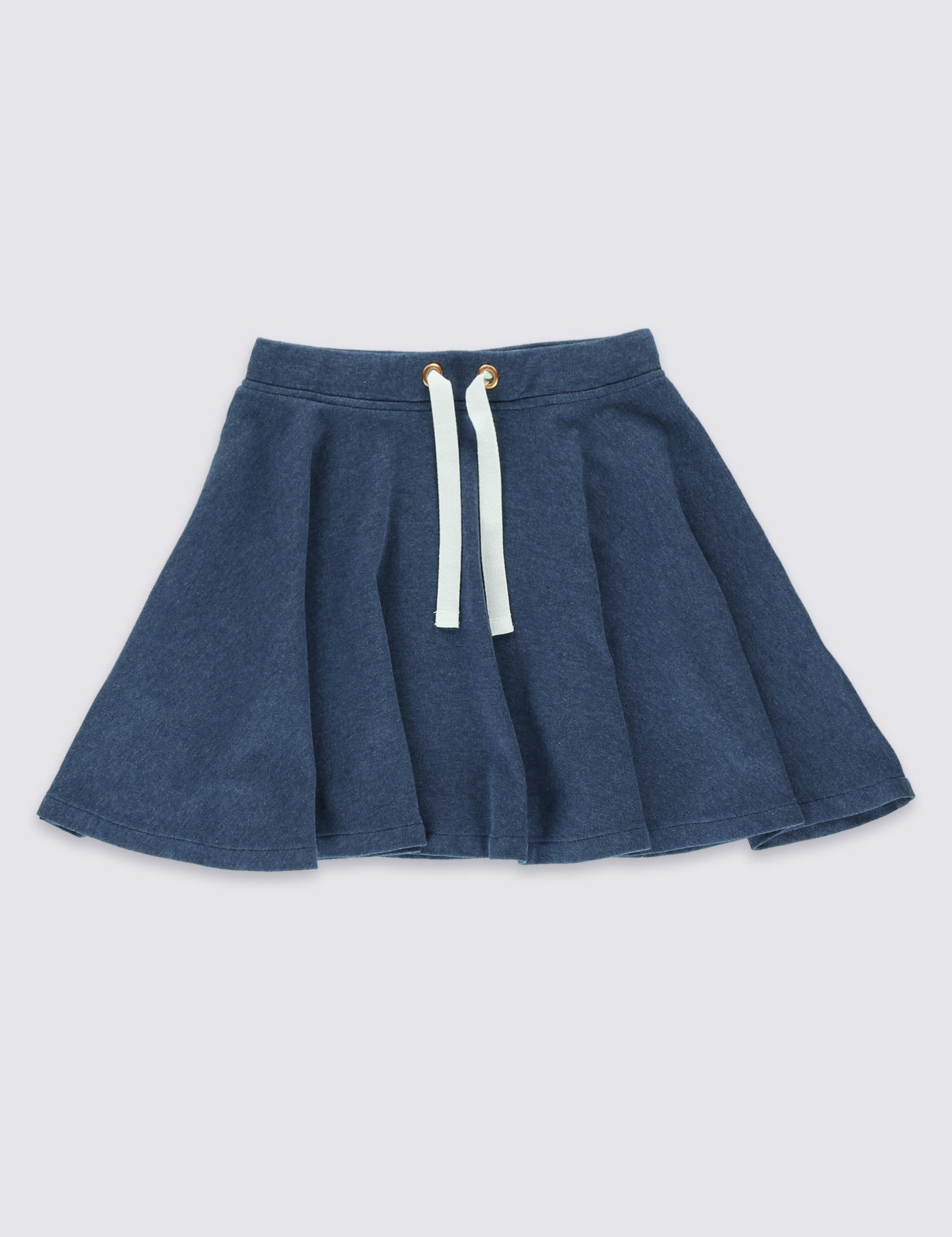 Pure Cotton Pleated Skater Skirt (5-14 Years) Image 2 of 6