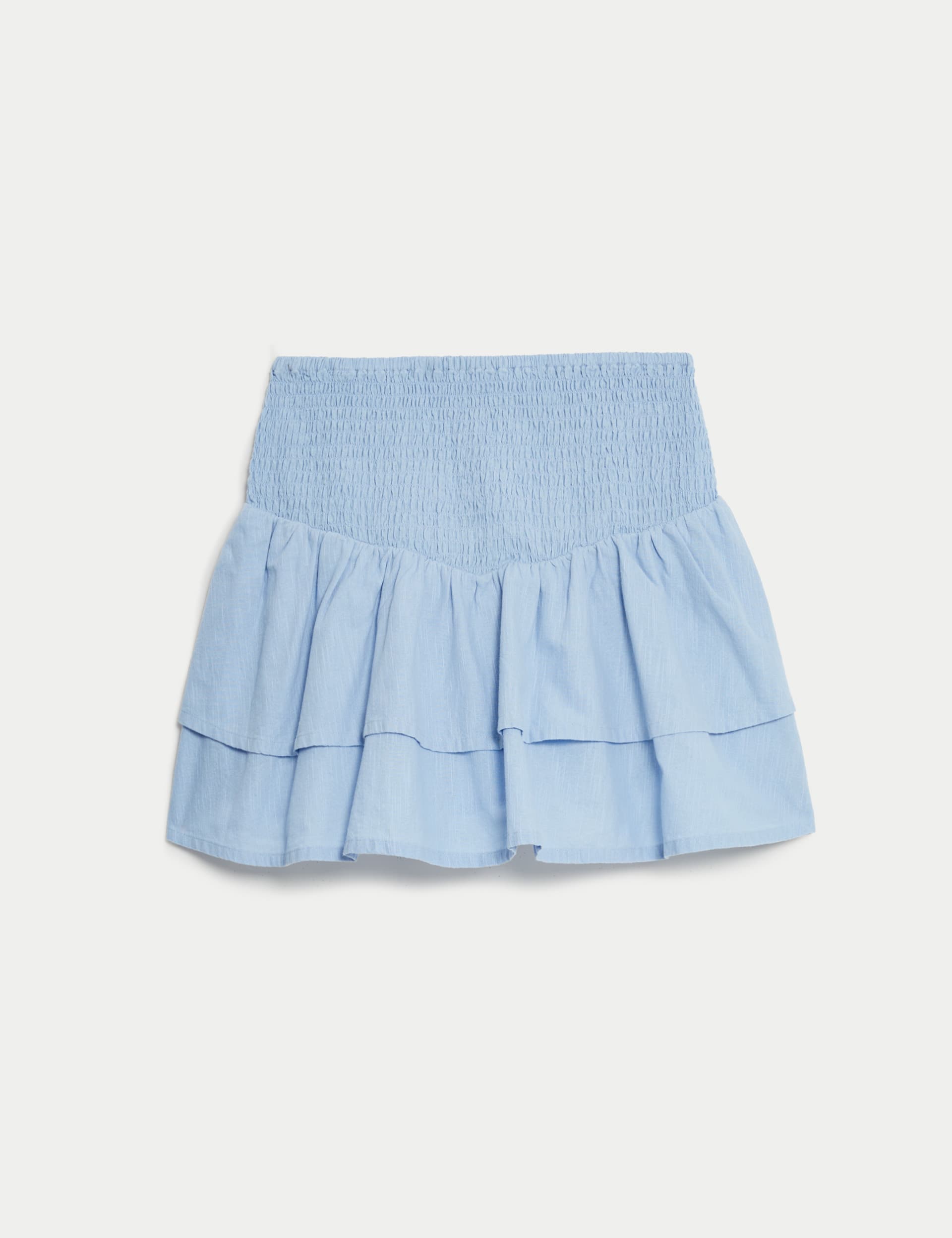 Pure Cotton Shirred Ra Ra Skirt (6-16 Yrs)