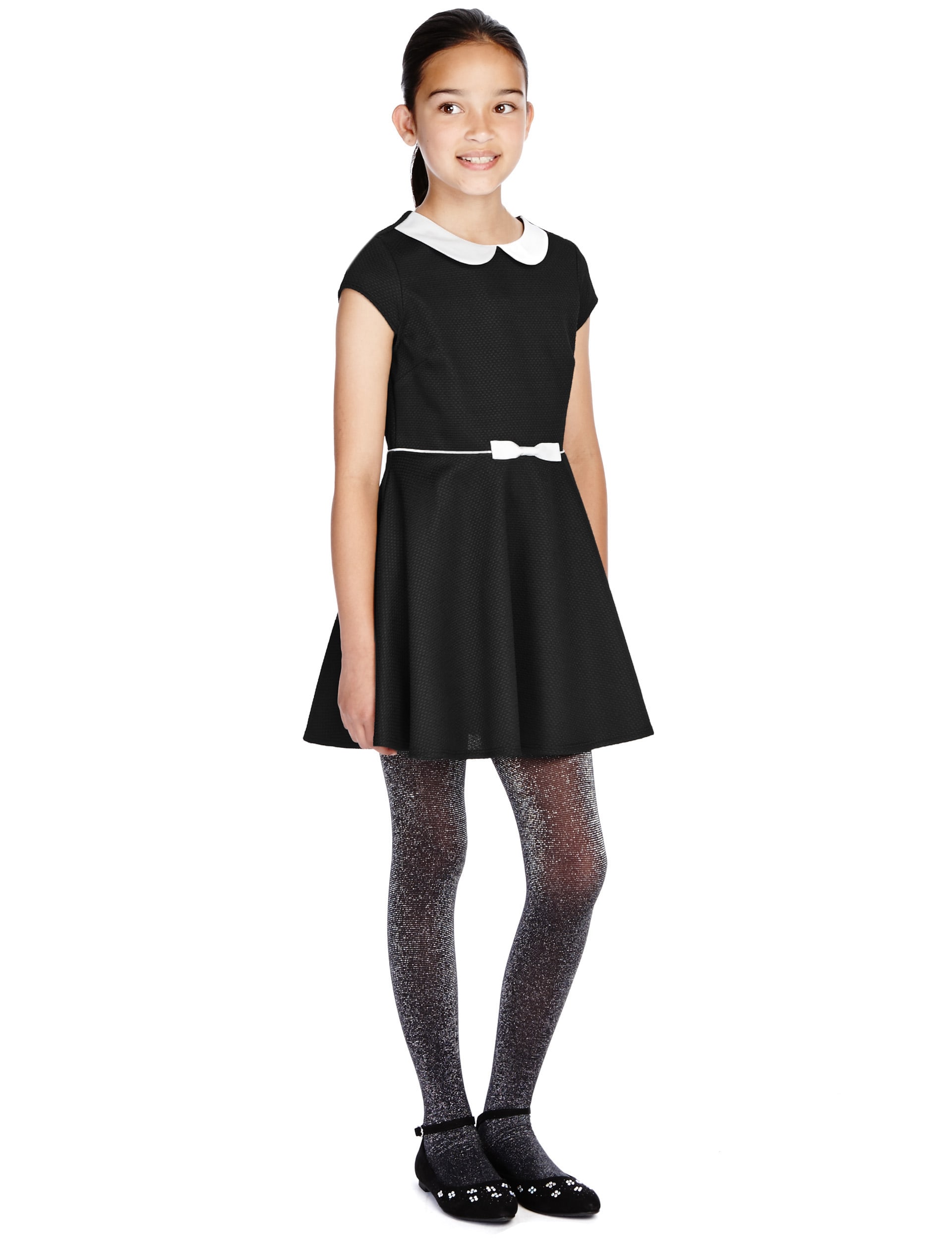 Peter Pan Collar Textured Skater Dress (5- 14 Years) Image 2 of 3