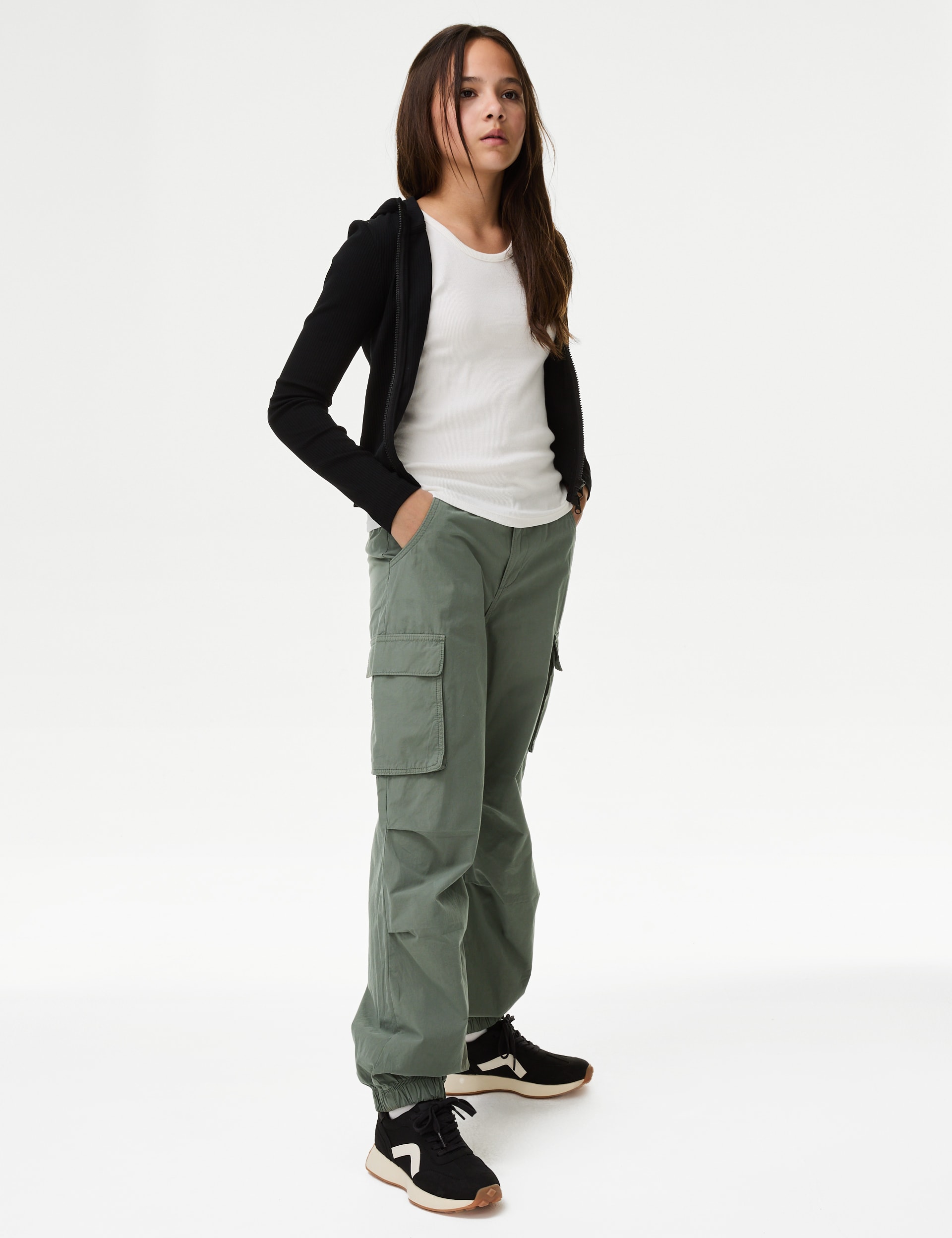 Pure Cotton Parachute Trousers (6-16 Yrs)