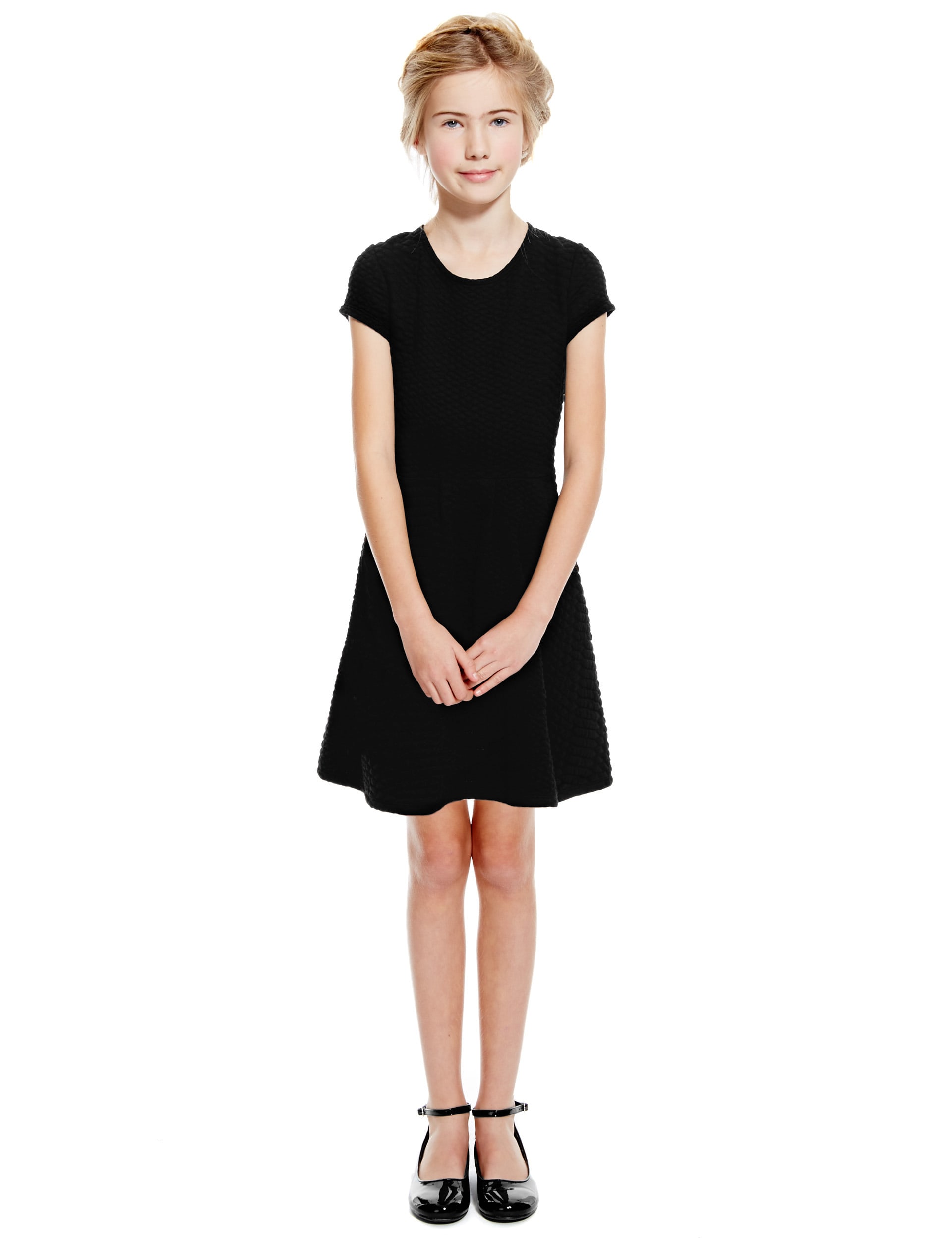 Textured Skater Dress (5-14 Years) Image 2 of 3