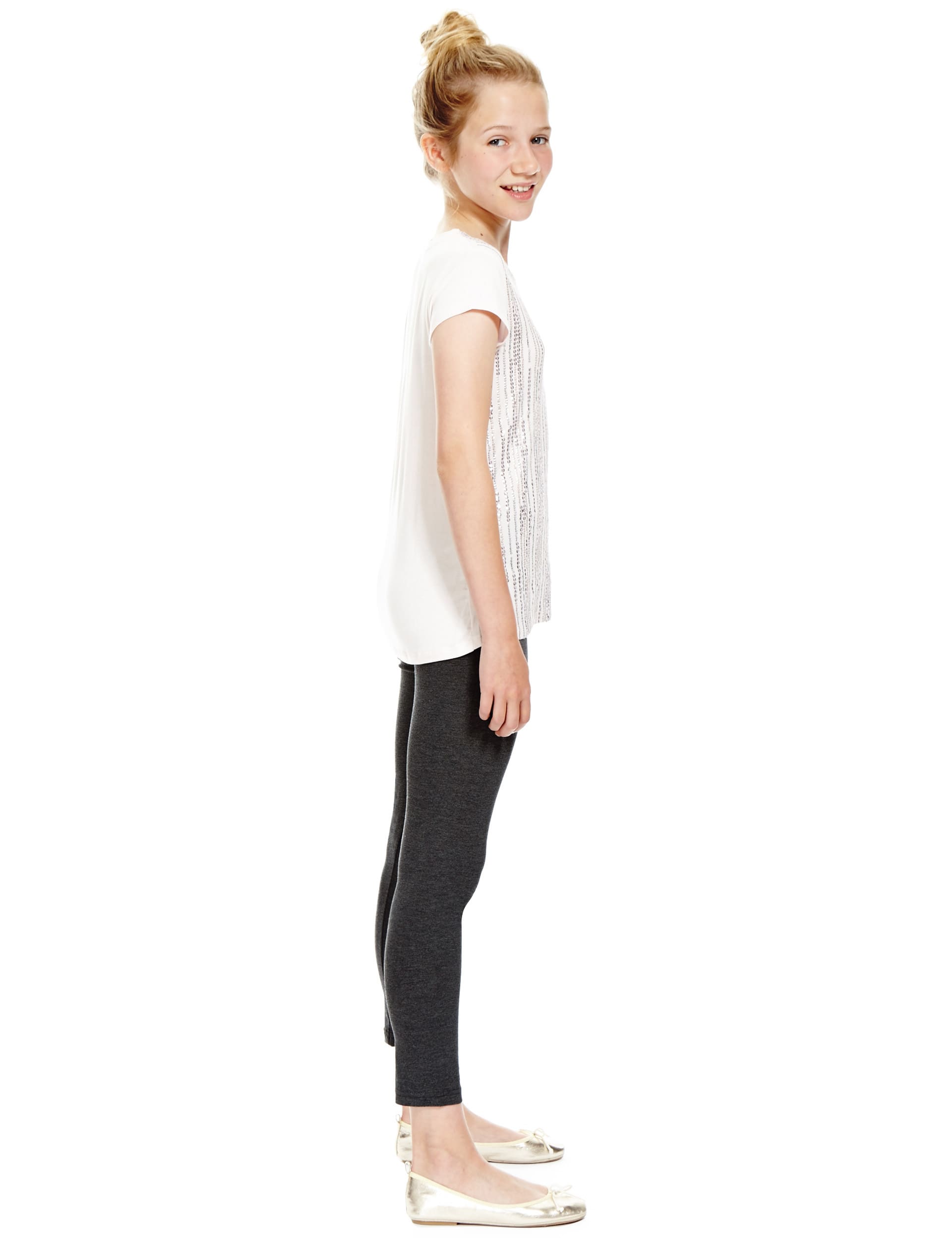2 Piece Sequin Embellished T-Shirt & Leggings Outfit (5-14 Years) Image 2 of 4