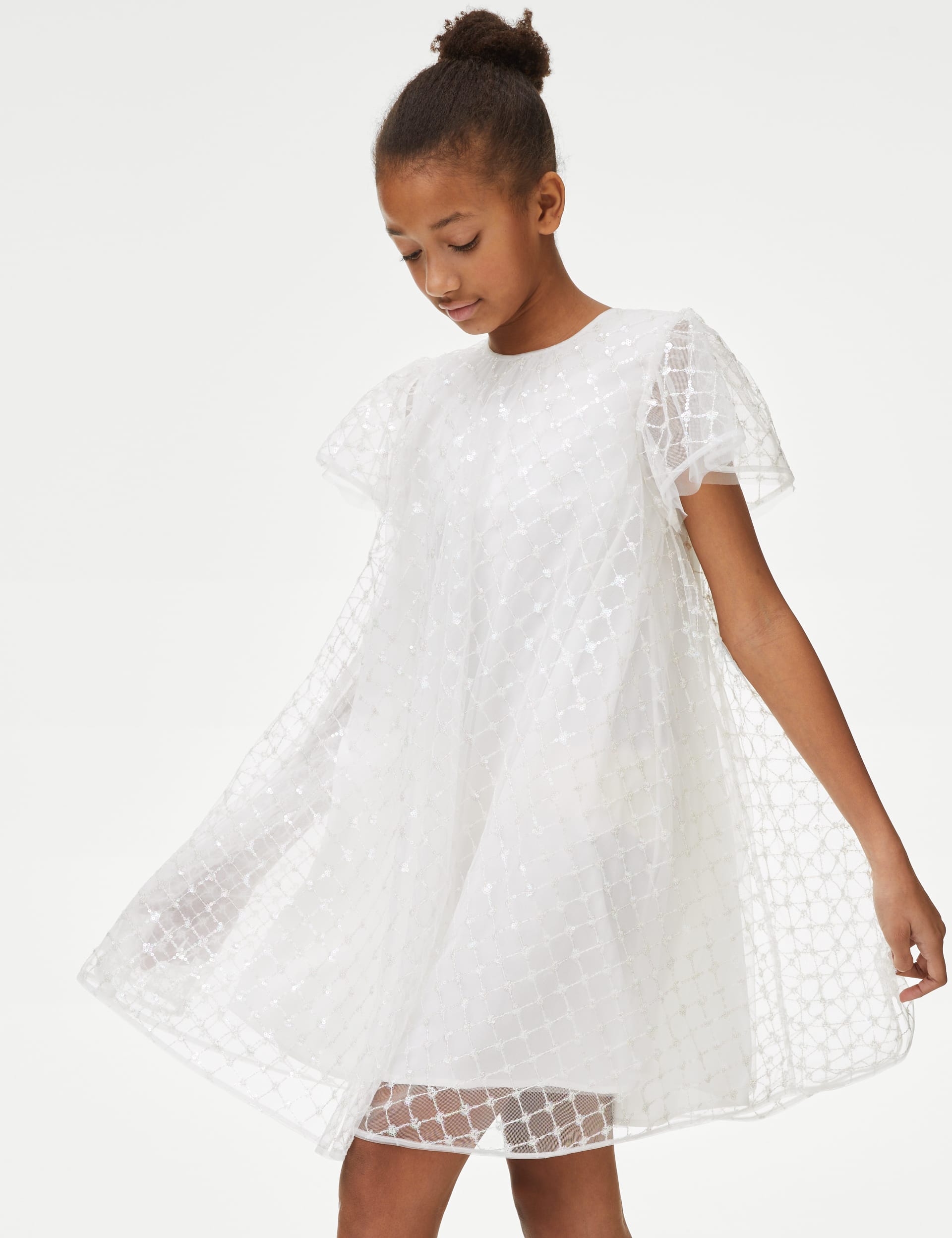 Patterned Sequin Dress (7-16 Yrs)