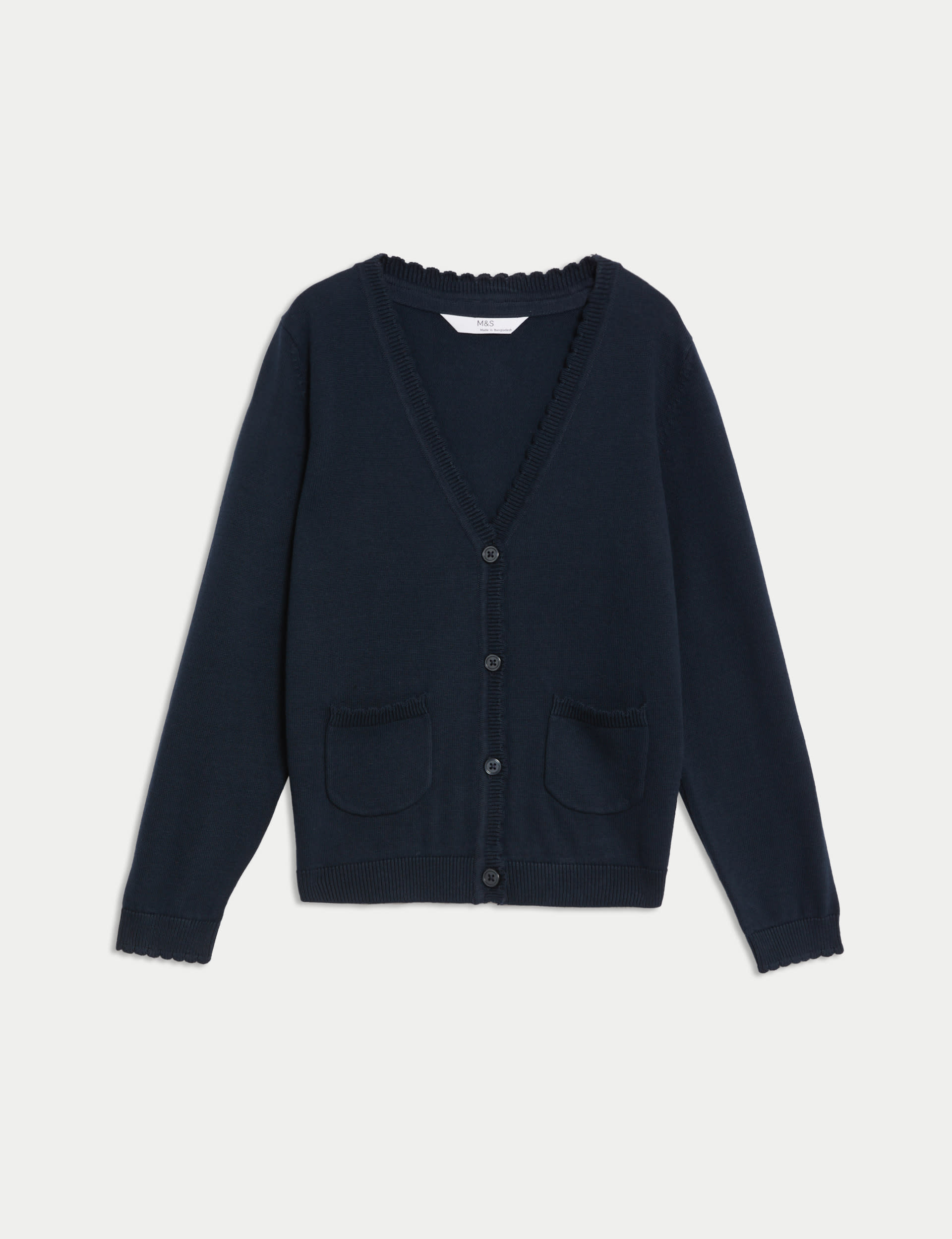 Girls' Pure Cotton School Cardigan (2-18 Yrs)