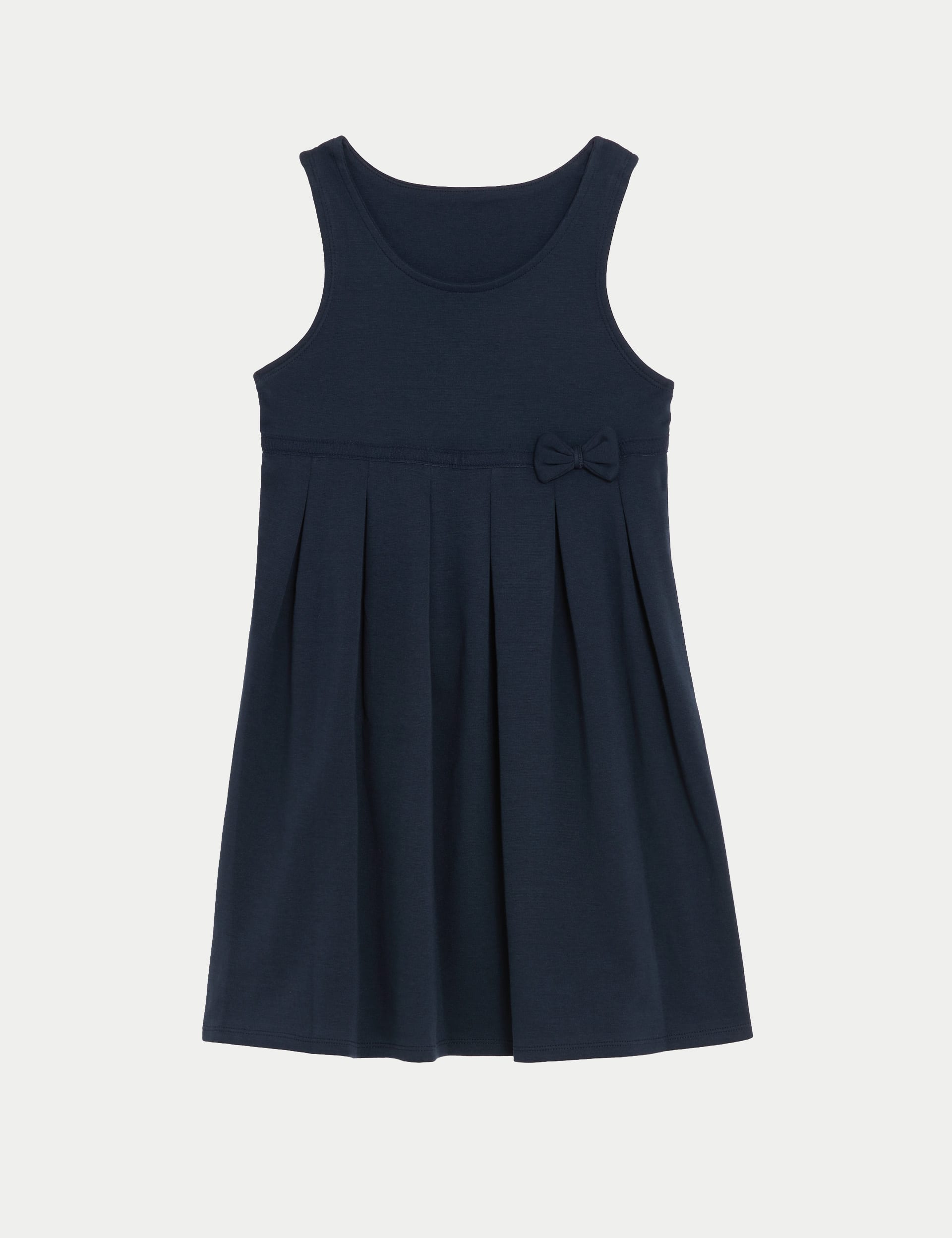 Girls' Jersey Bow School Pinafore (2-12 Yrs)