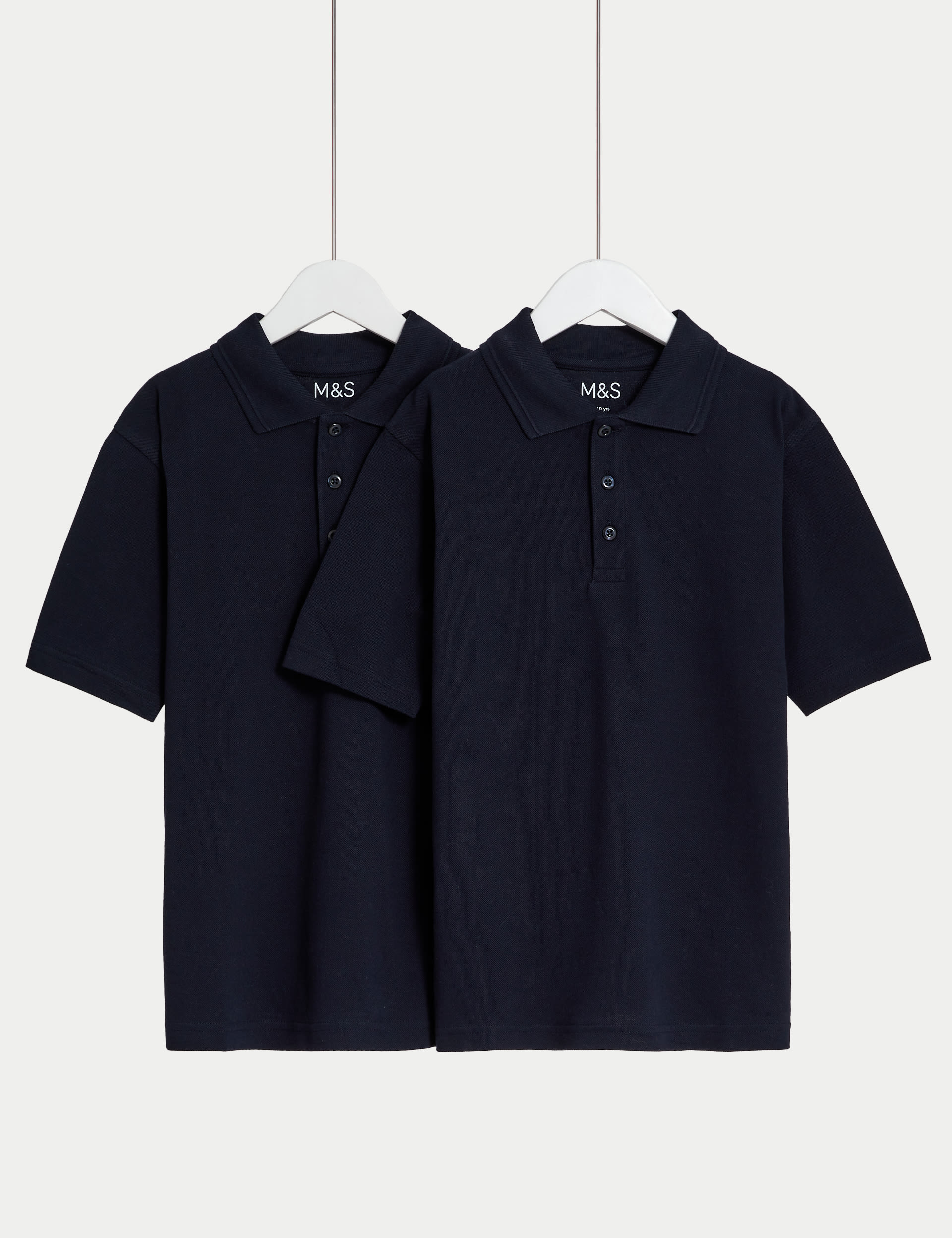 2pk Unisex Pure Cotton School Polo Shirts (2-18 Yrs)