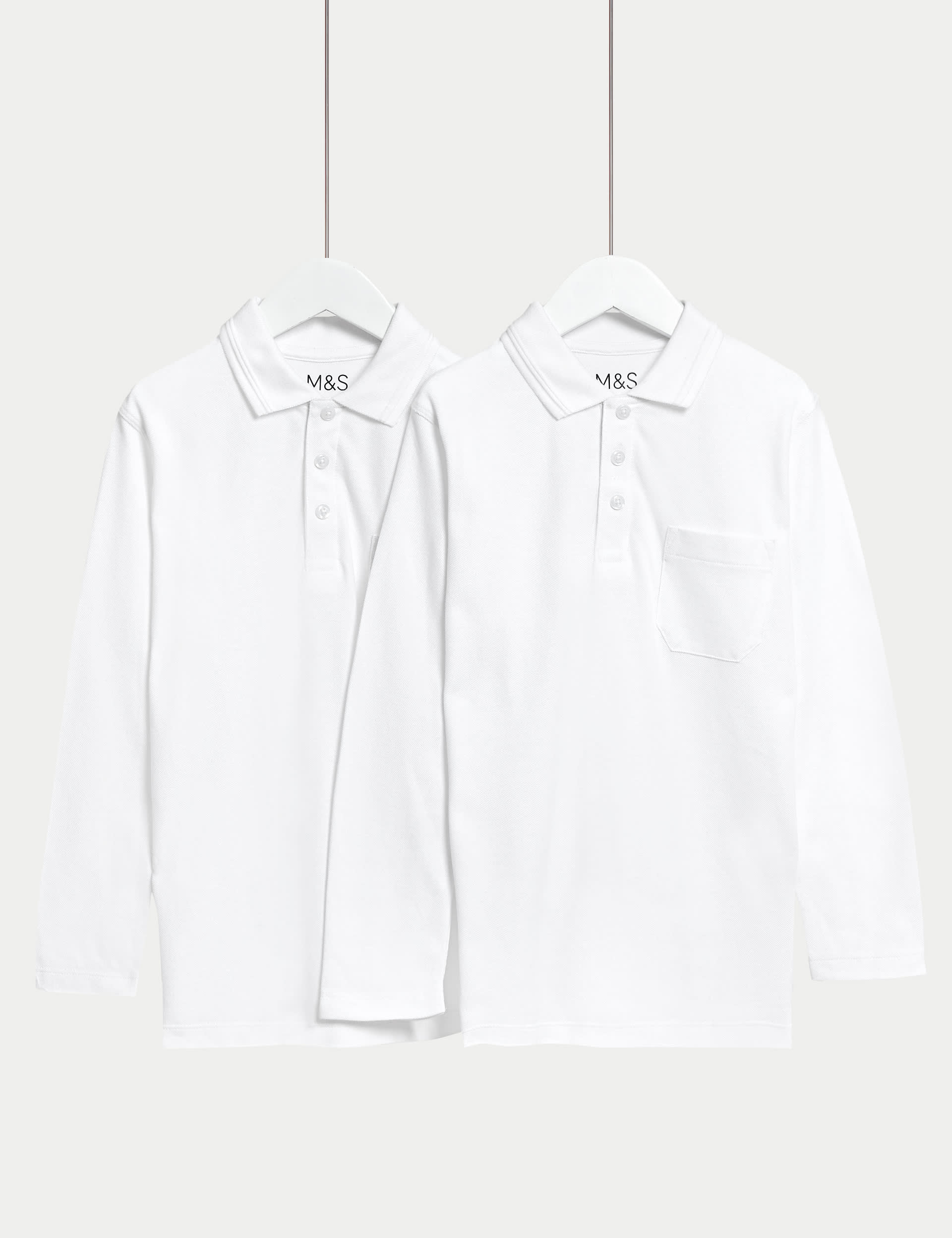 2pk Unisex Easy Dressing School Polo Shirts (3-18 Yrs)