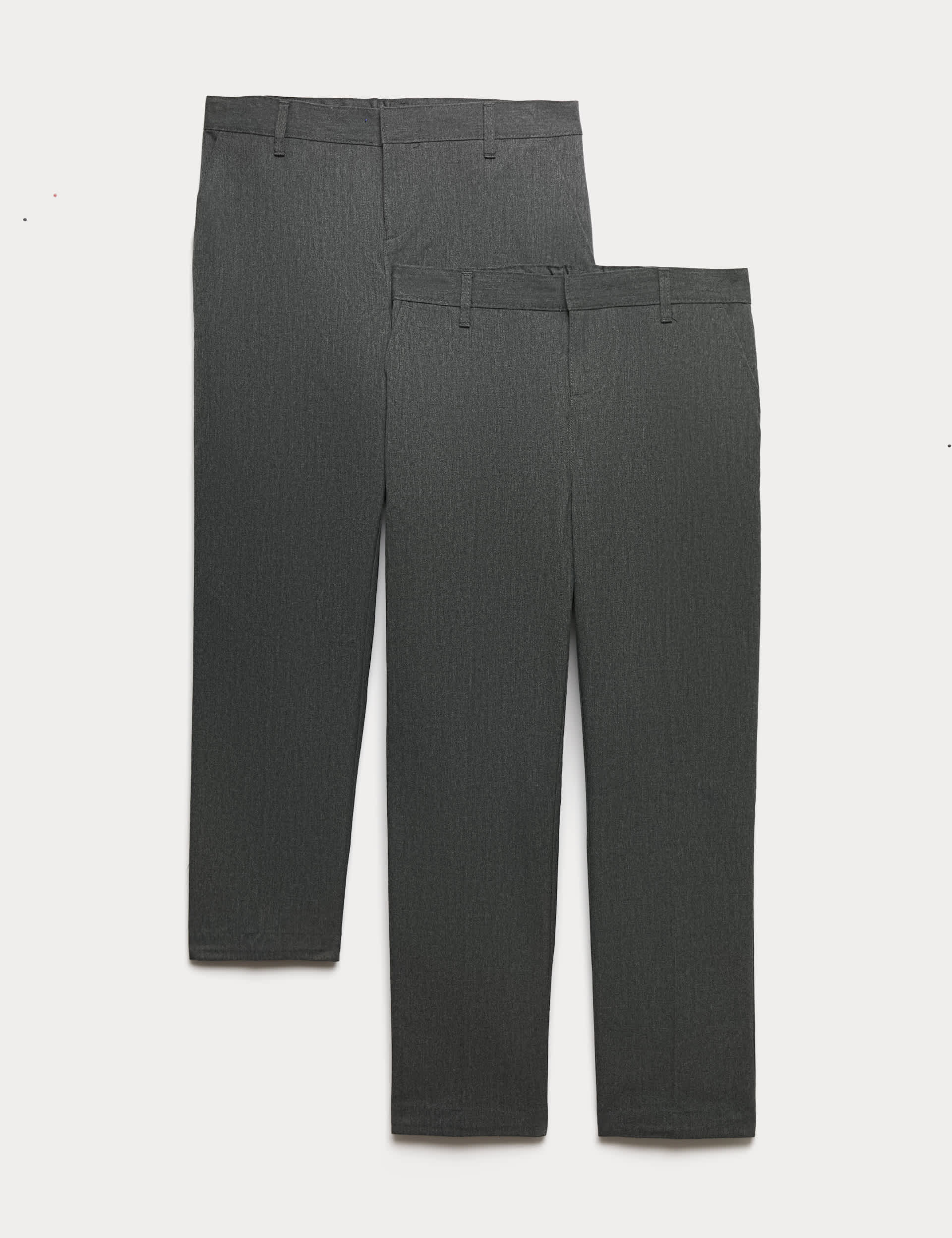 2pk Boys' Longer Length Plus Fit School Trousers