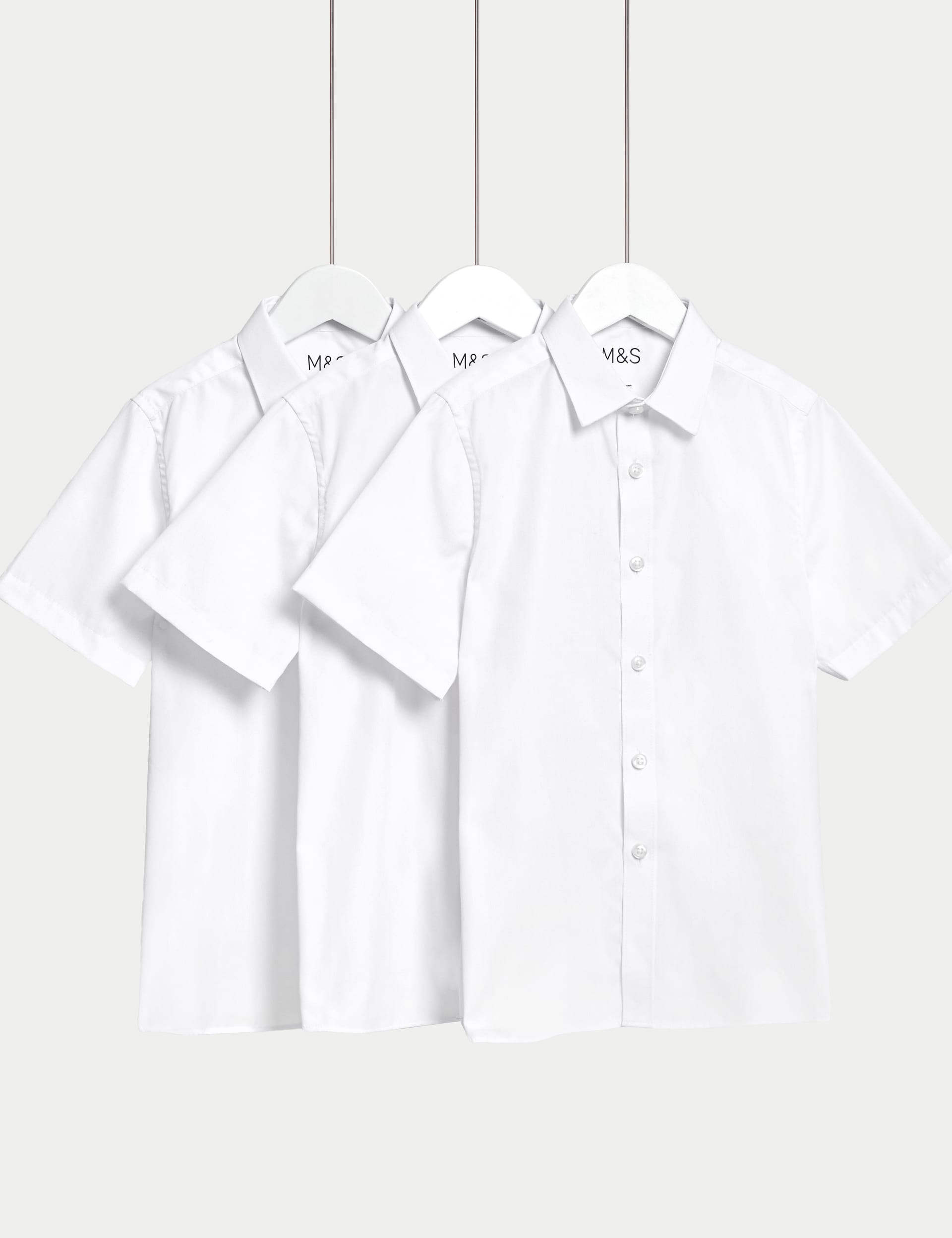 3pk Boys' Slim Easy Iron School Shirts (2-16 Yrs)