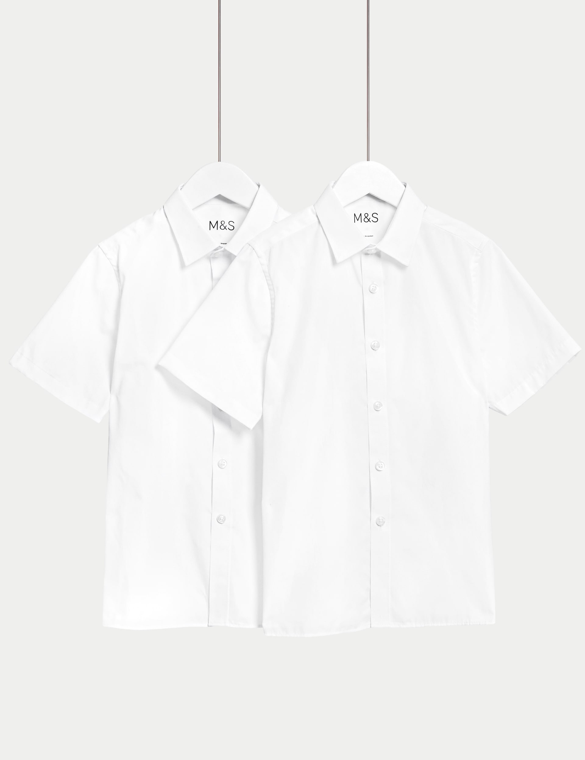 2pk Boys' Skinny Fit Stretch School Shirts (2-18 Yrs)