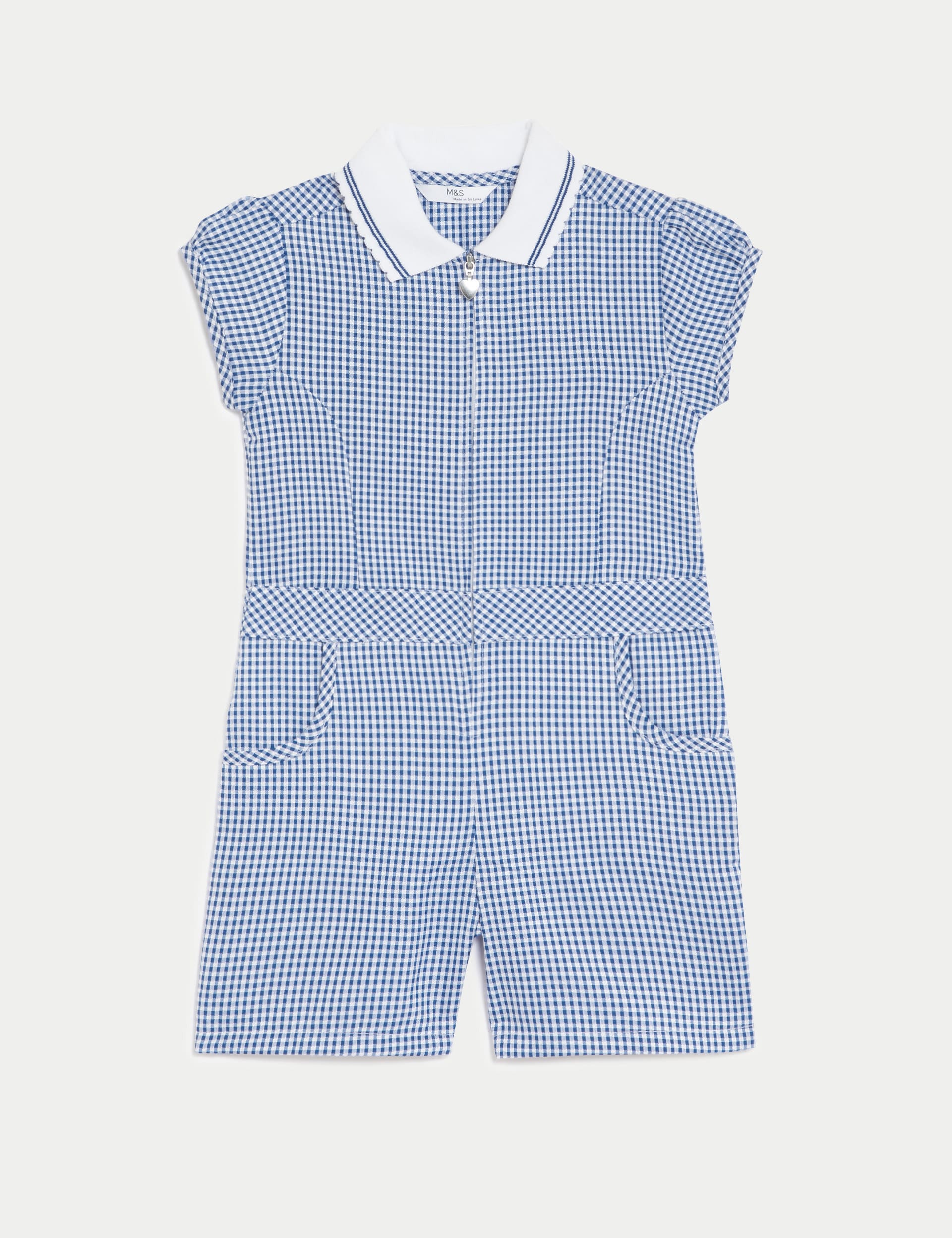 Girls' Gingham School Playsuit (2-14 Yrs) | M&S Collection | M&S