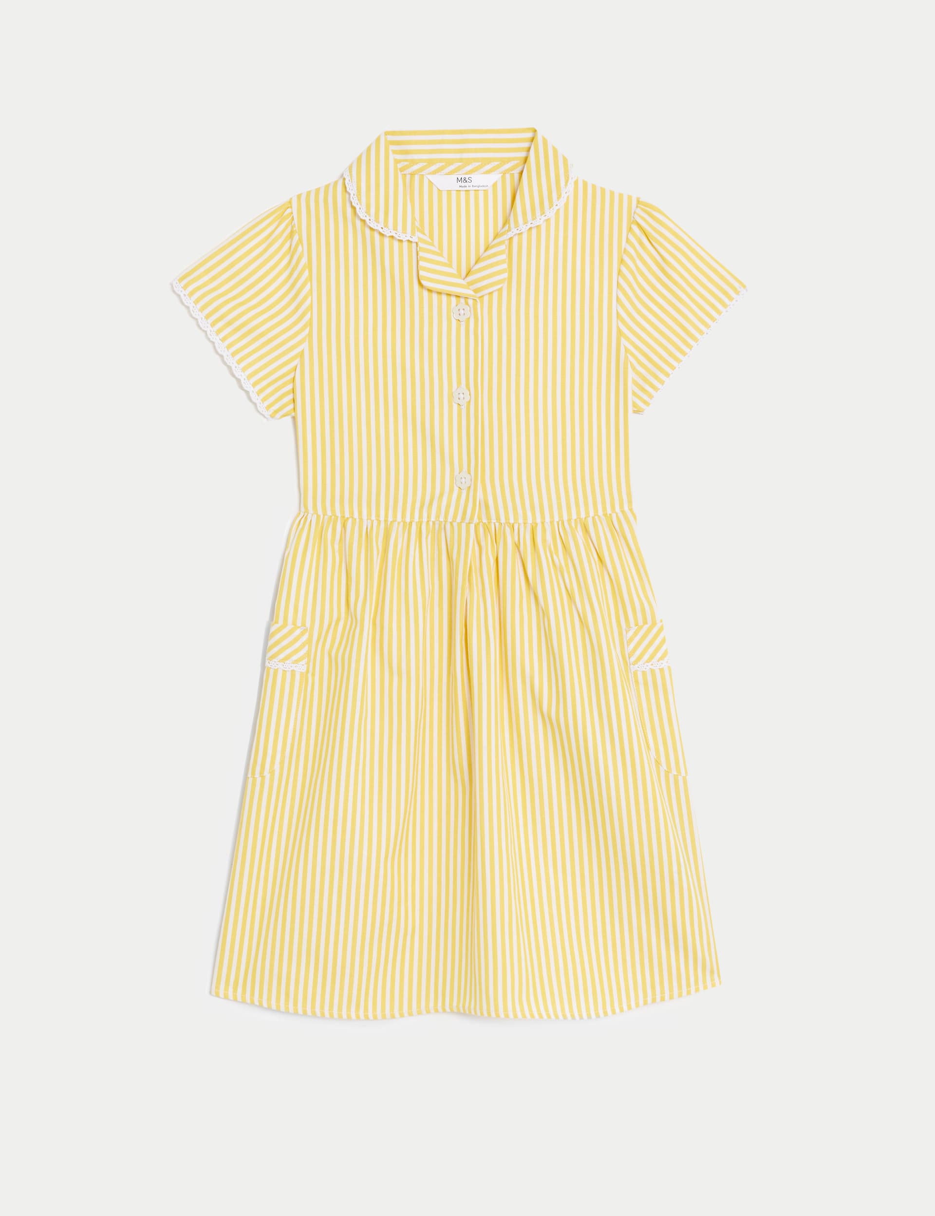 Girls' Pure Cotton Striped School Dress (2-14 Yrs)