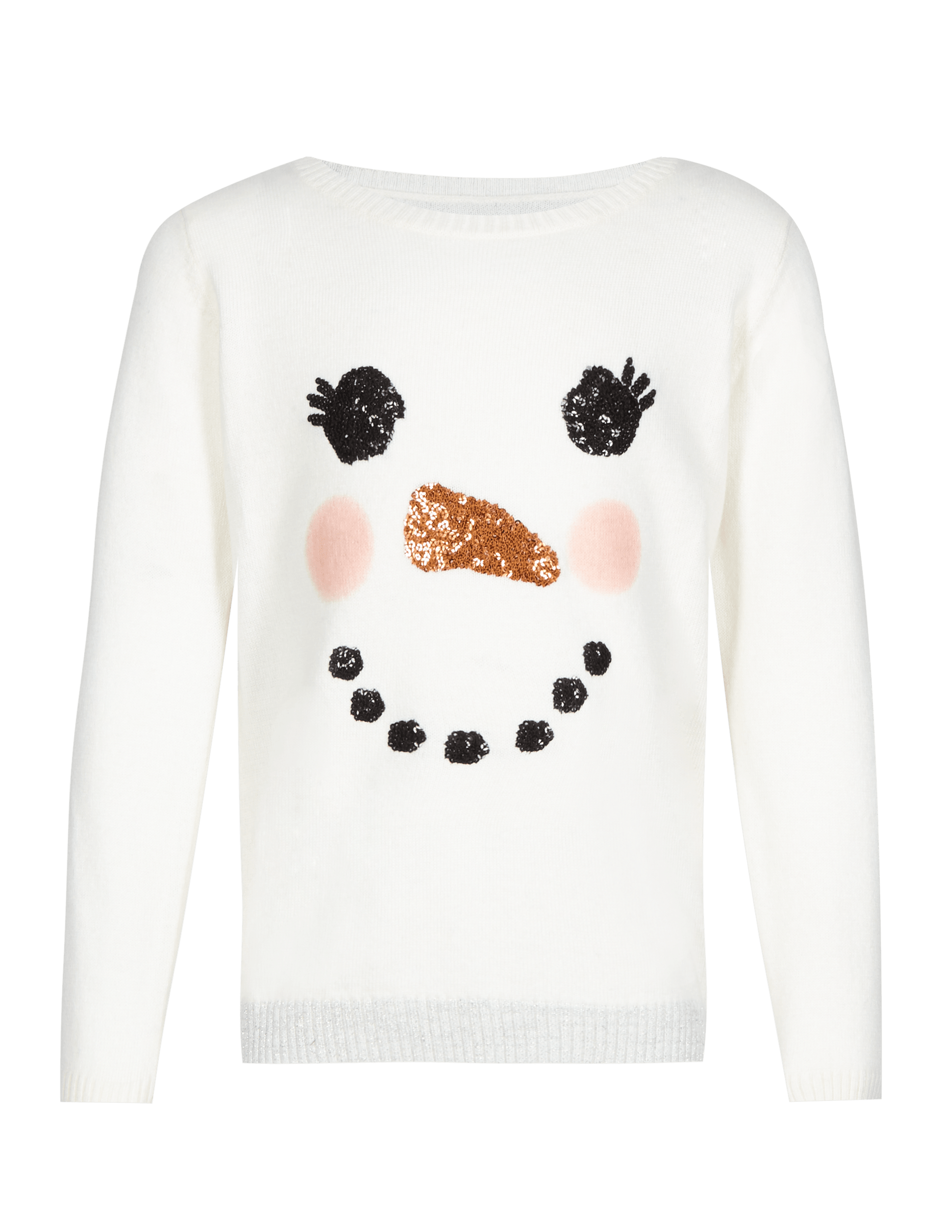 Sequin Embellished Snowman Jumper with Wool (1-7 Years) Image 2 of 3