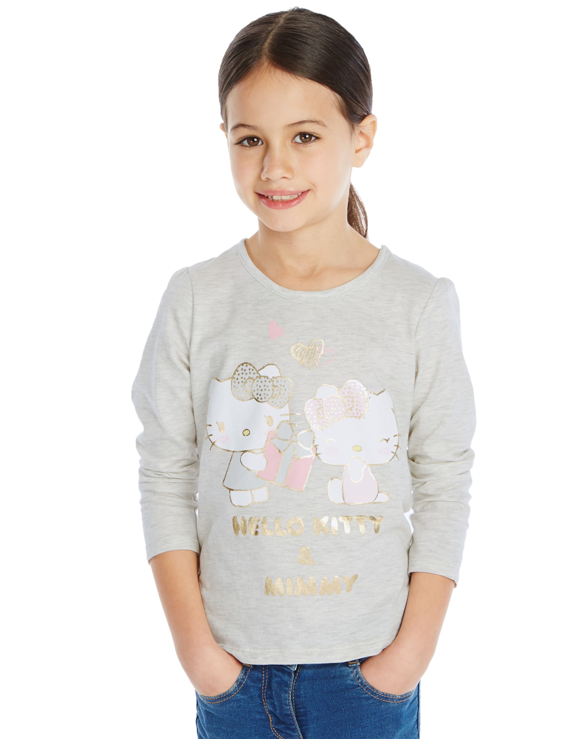 Cotton Rich Hello Kitty Long Sleeve T-Shirt (1-7 Years) Image 2 of 3