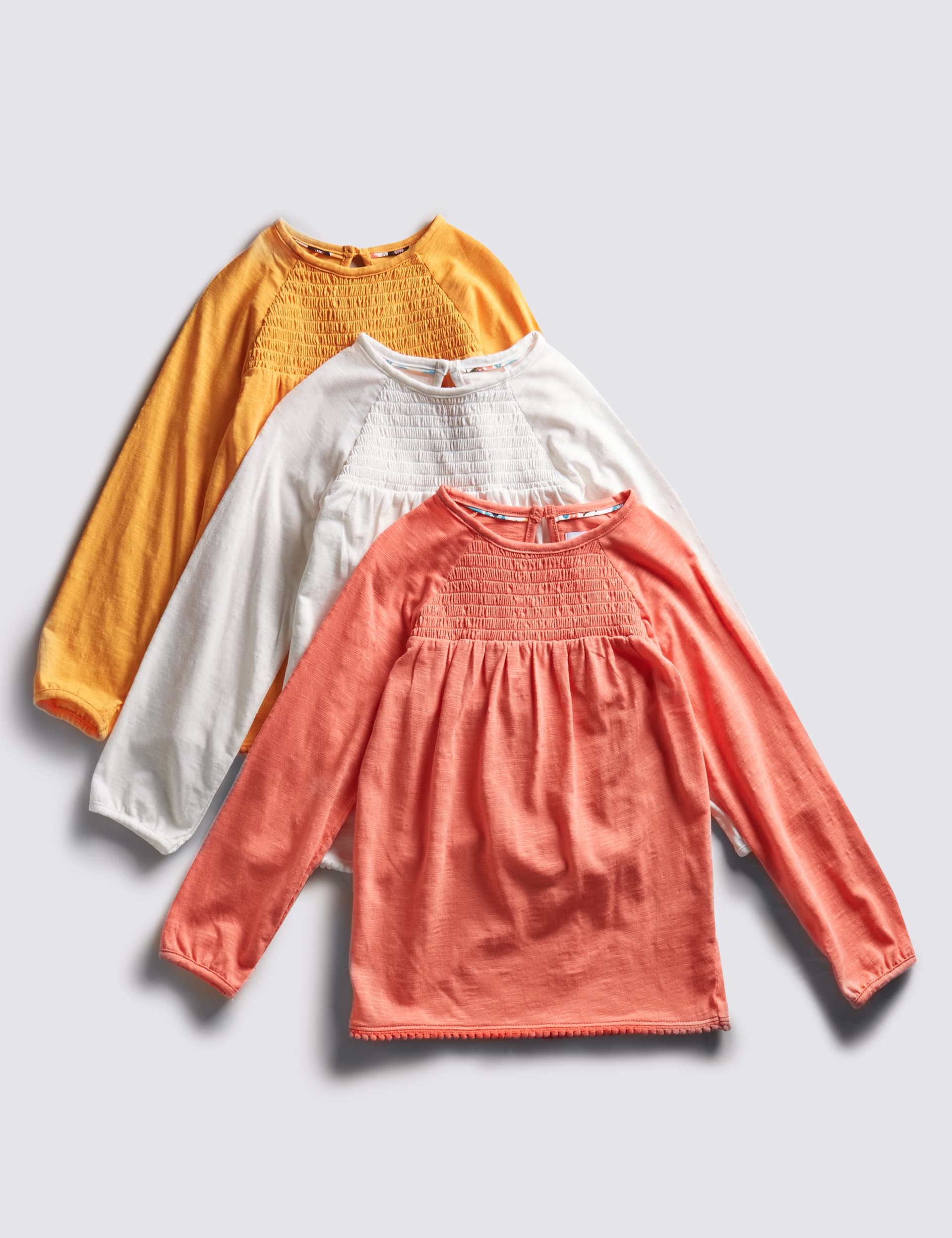 3 Pack Pure Cotton Smocked T-Shirts (1-7 Years) Image 2 of 9