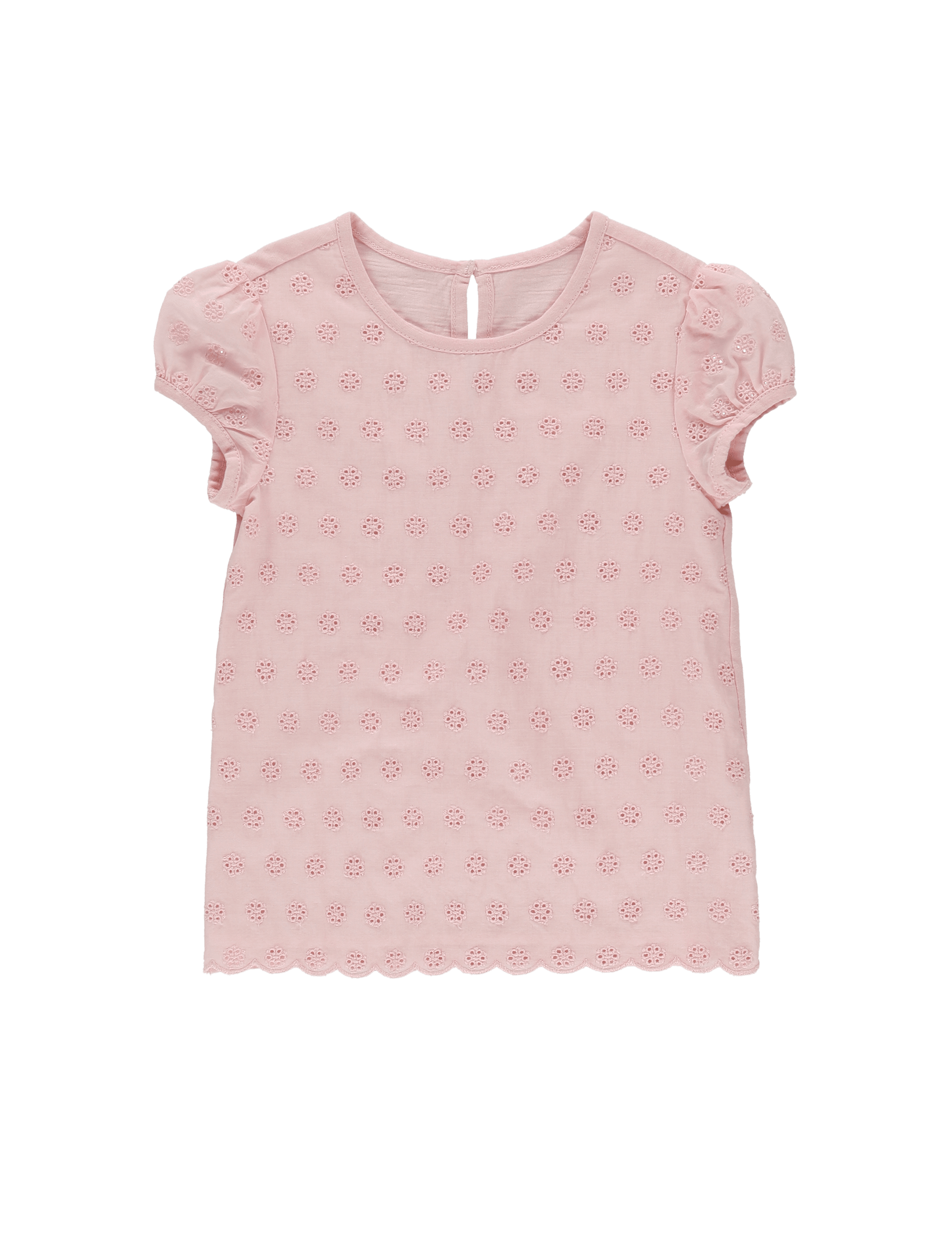Pure Cotton Broderie Top (1-7 Years) Image 2 of 4