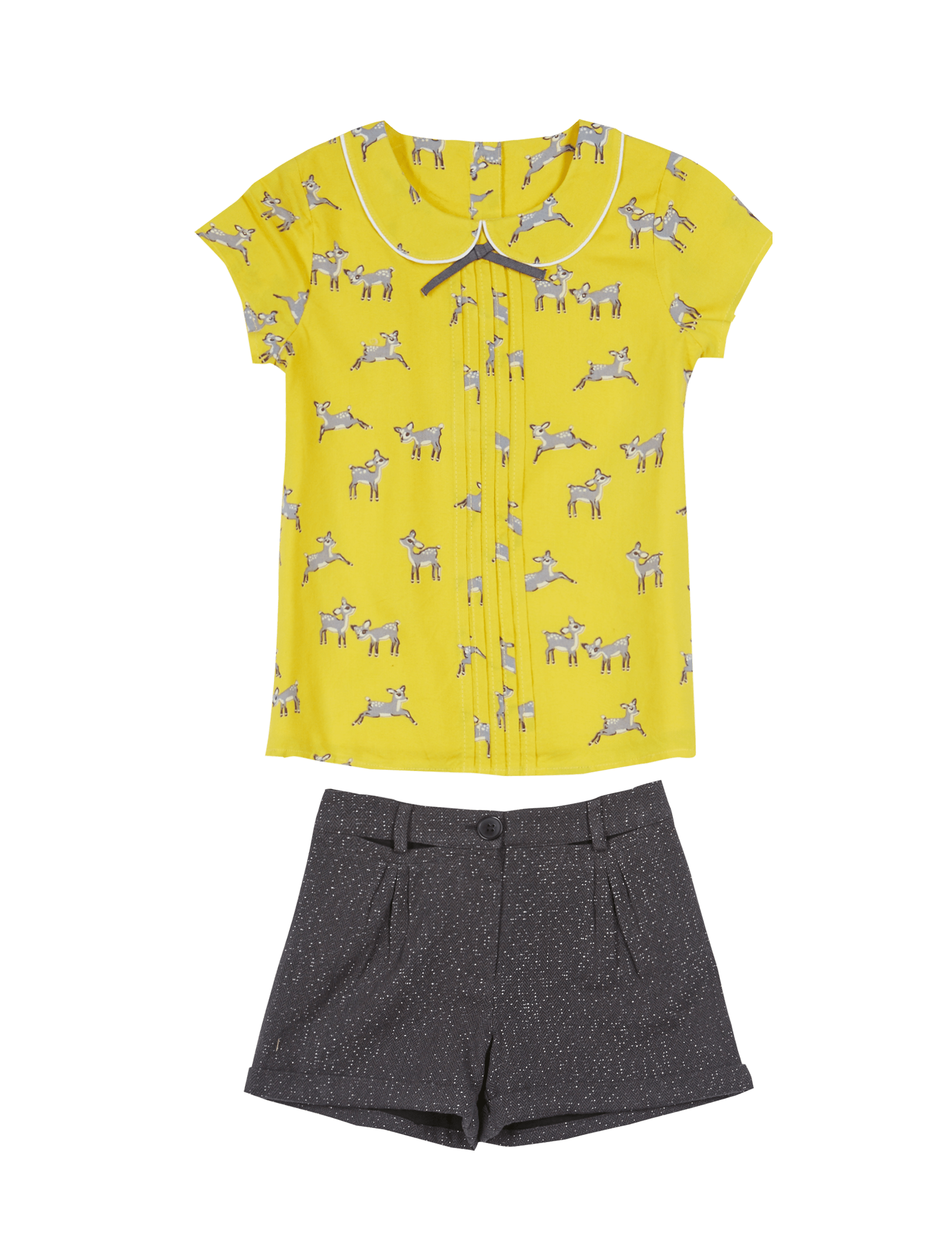 2 Piece Deer Print Top & Shorts Outfit (1-7 Years) Image 2 of 3